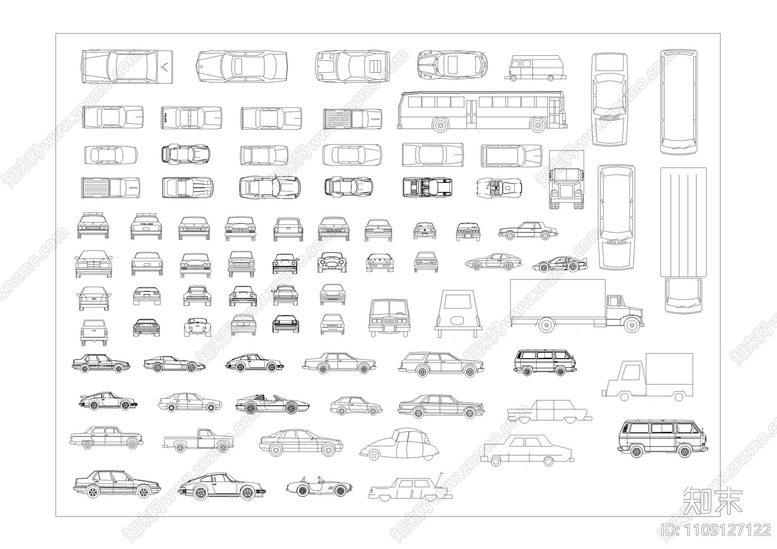 汽车图块施工图下载【ID:1109127122】