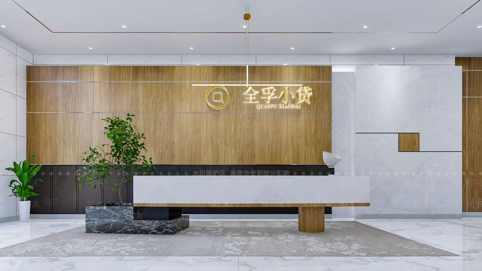 现代公司前台接待SU模型下载【ID:1109129655】