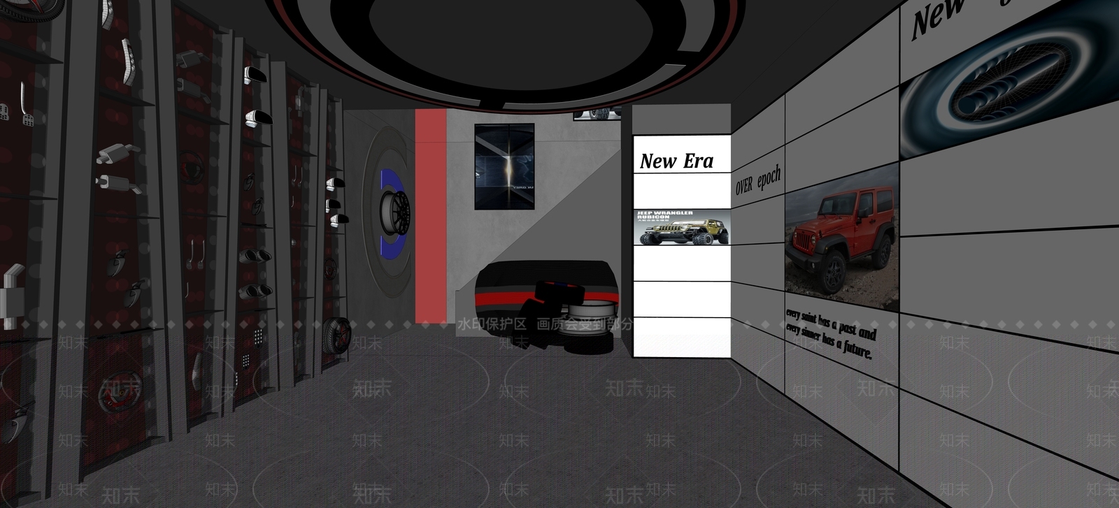 工业汽车4S店SU模型下载【ID:1109134699】