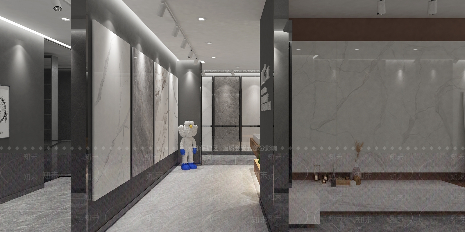 现代瓷砖展厅3D模型下载【ID:1109136306】