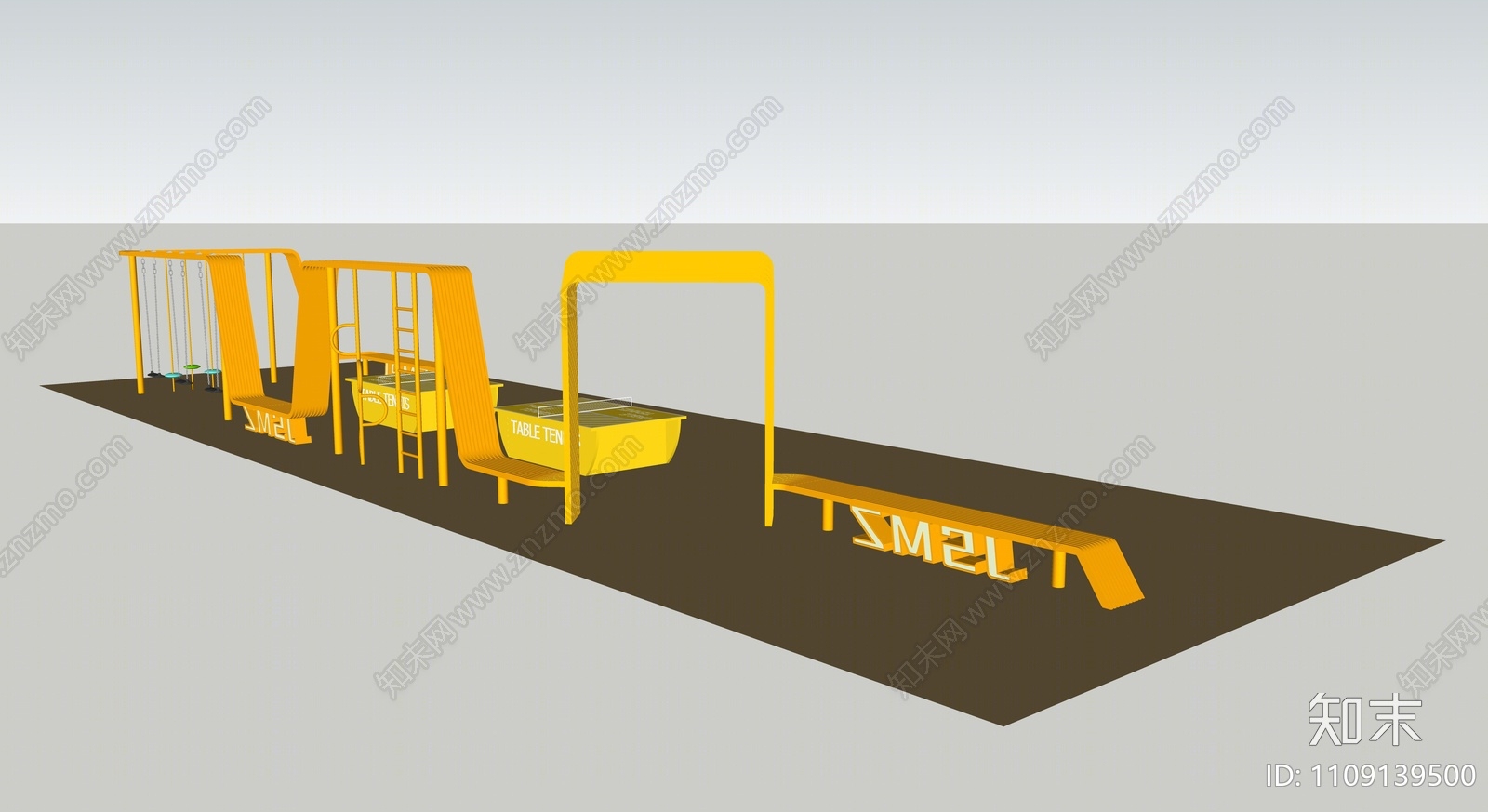 现代儿童游乐娱乐设施SU模型下载【ID:1109139500】