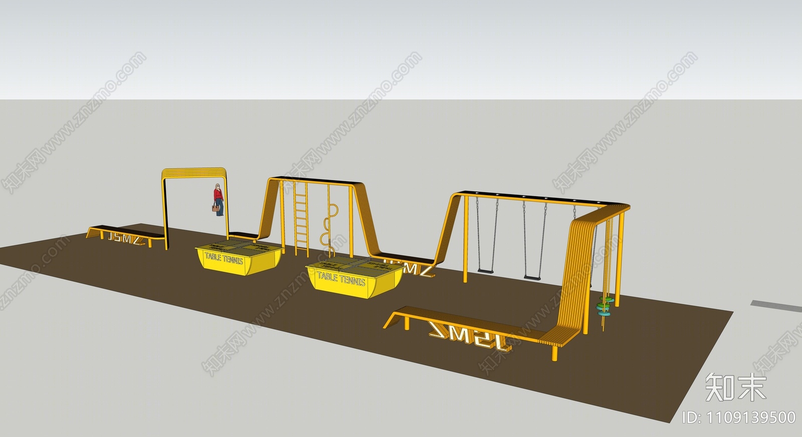 现代儿童游乐娱乐设施SU模型下载【ID:1109139500】