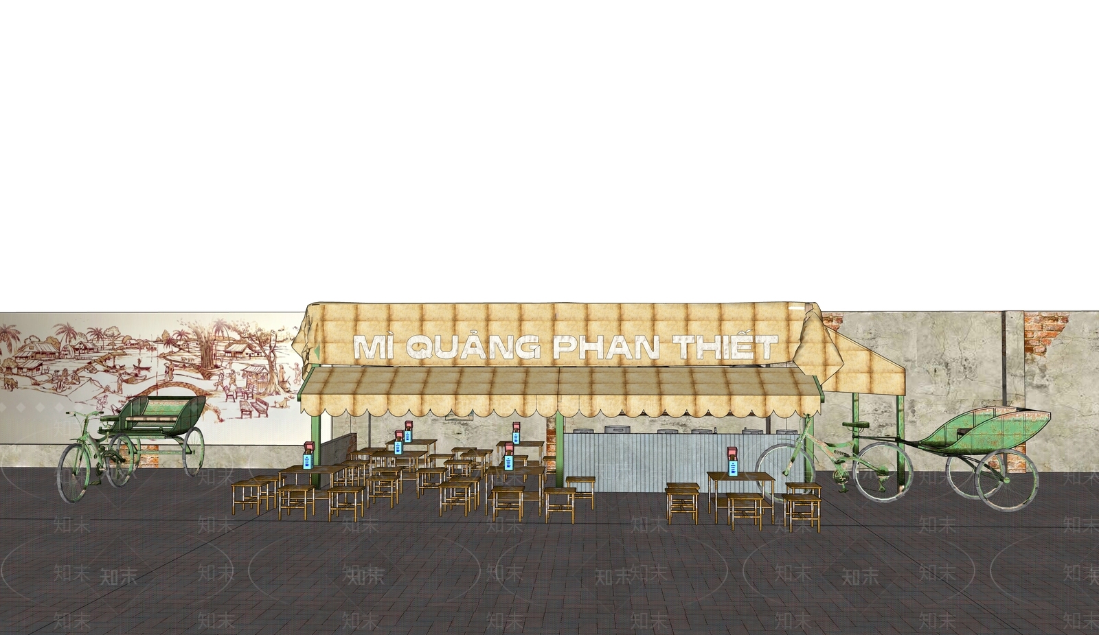 现代商业外摆SU模型下载【ID:1109141355】