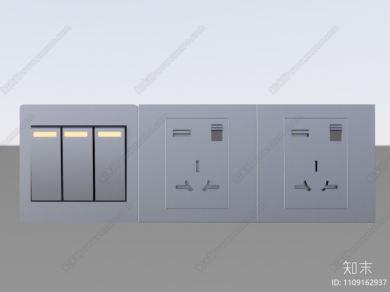 现代开关插座组合SU模型下载【ID:1109162937】