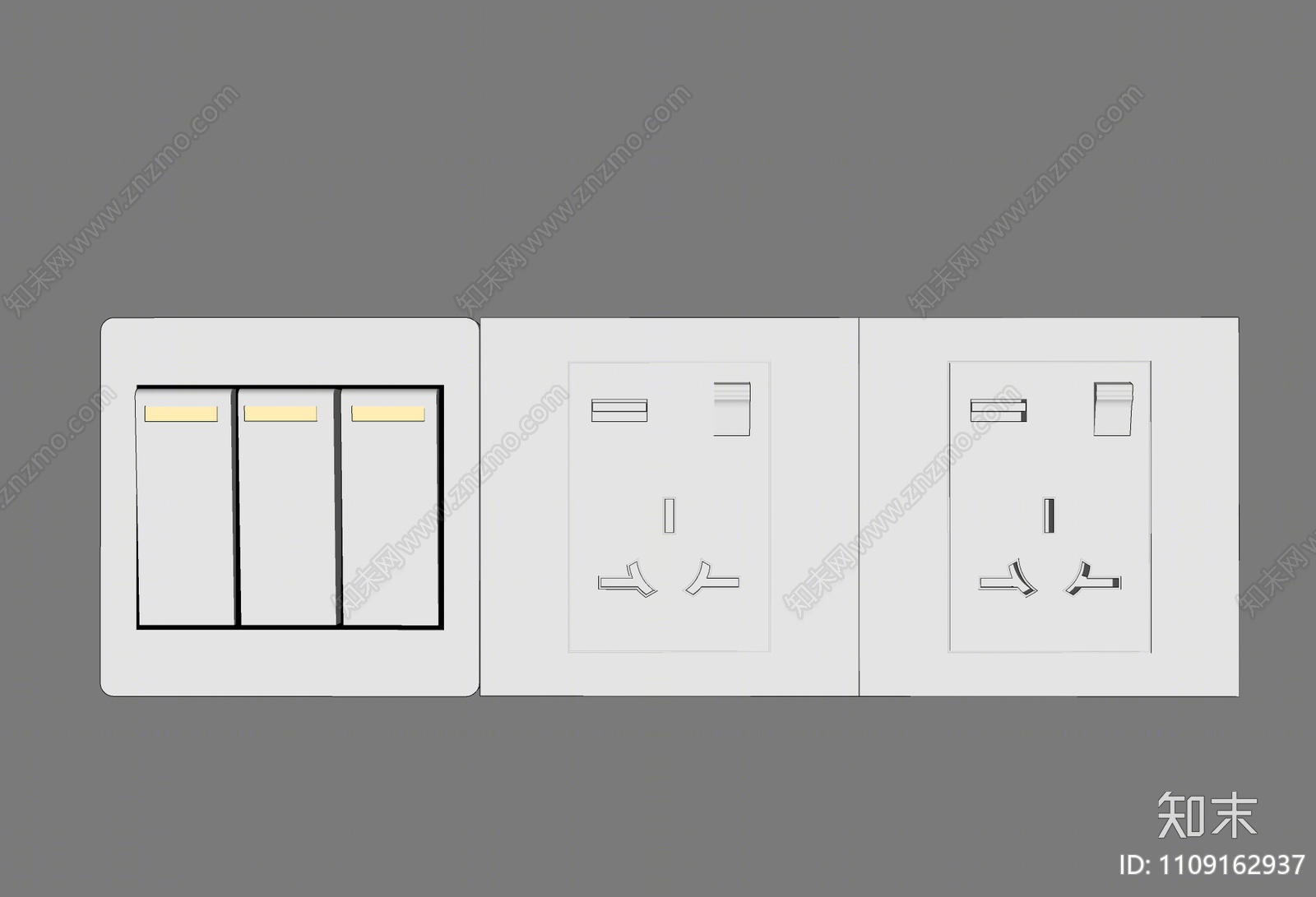 现代开关插座组合SU模型下载【ID:1109162937】