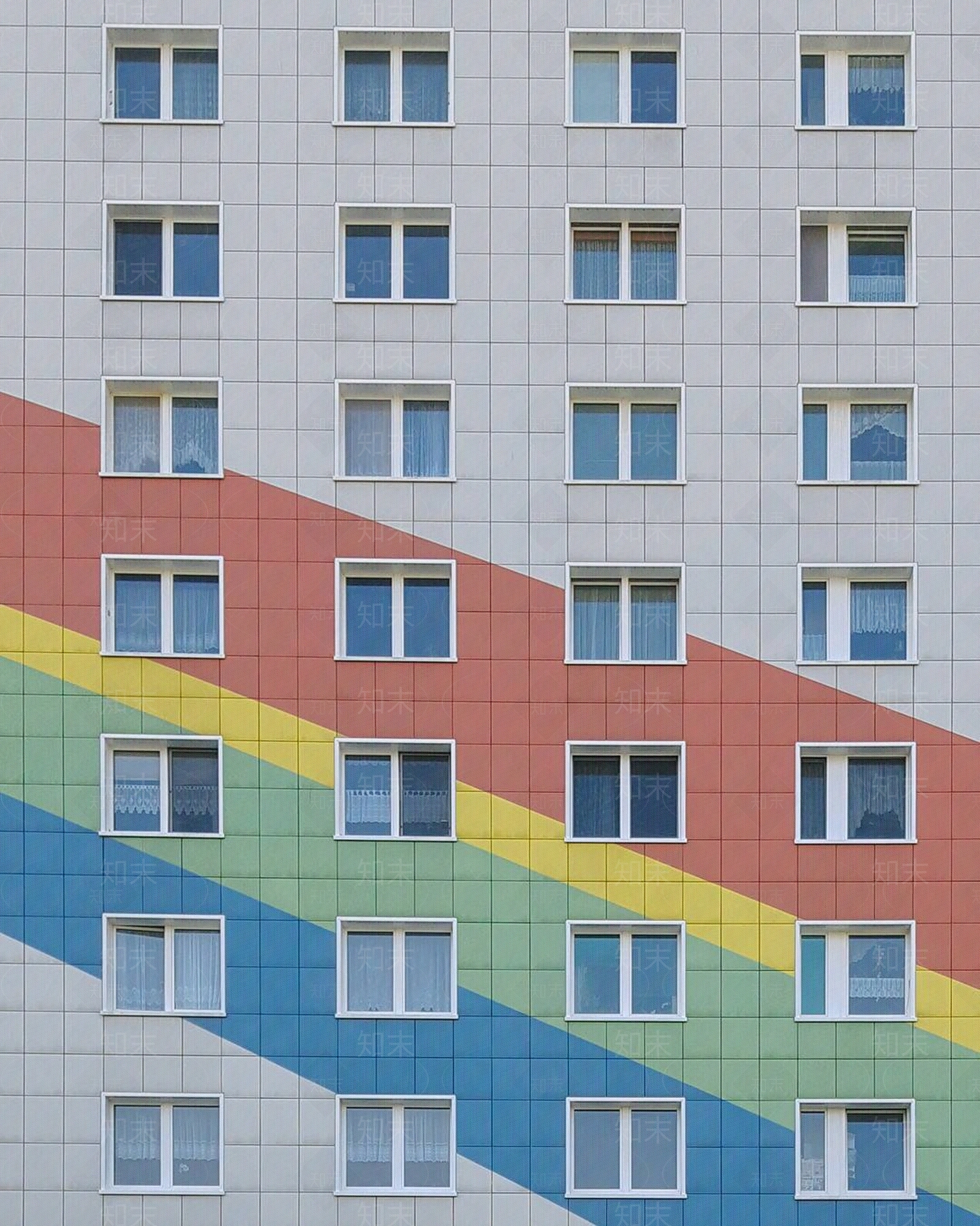 彩色墙面建筑立面贴图下载【ID:1109166190】