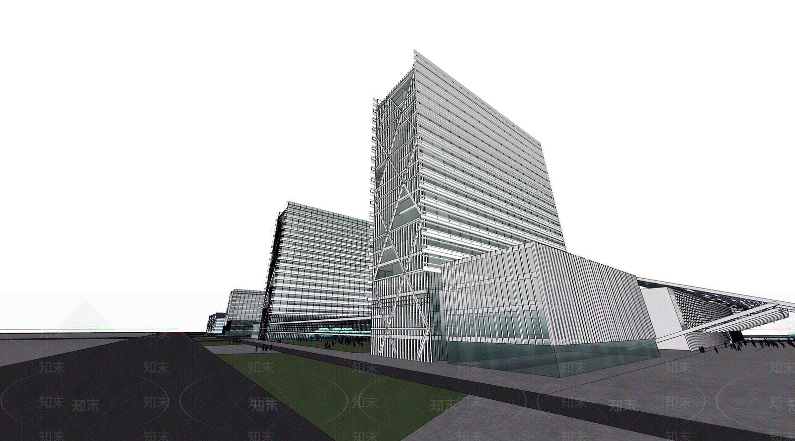 现代医疗建筑SU模型下载【ID:1109168199】