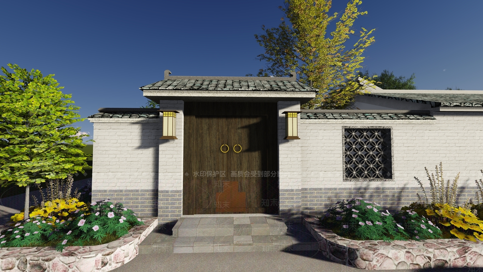 中式乡村民房SU模型下载【ID:1109171860】