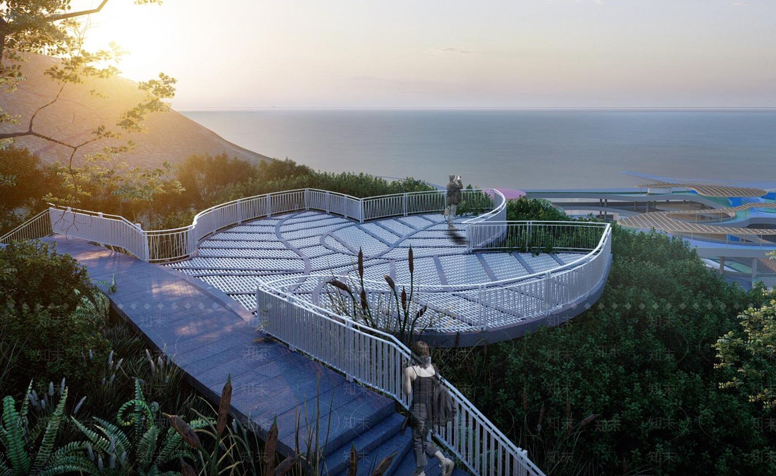 现代公园山顶叶状平台SU模型下载【ID:1109174433】