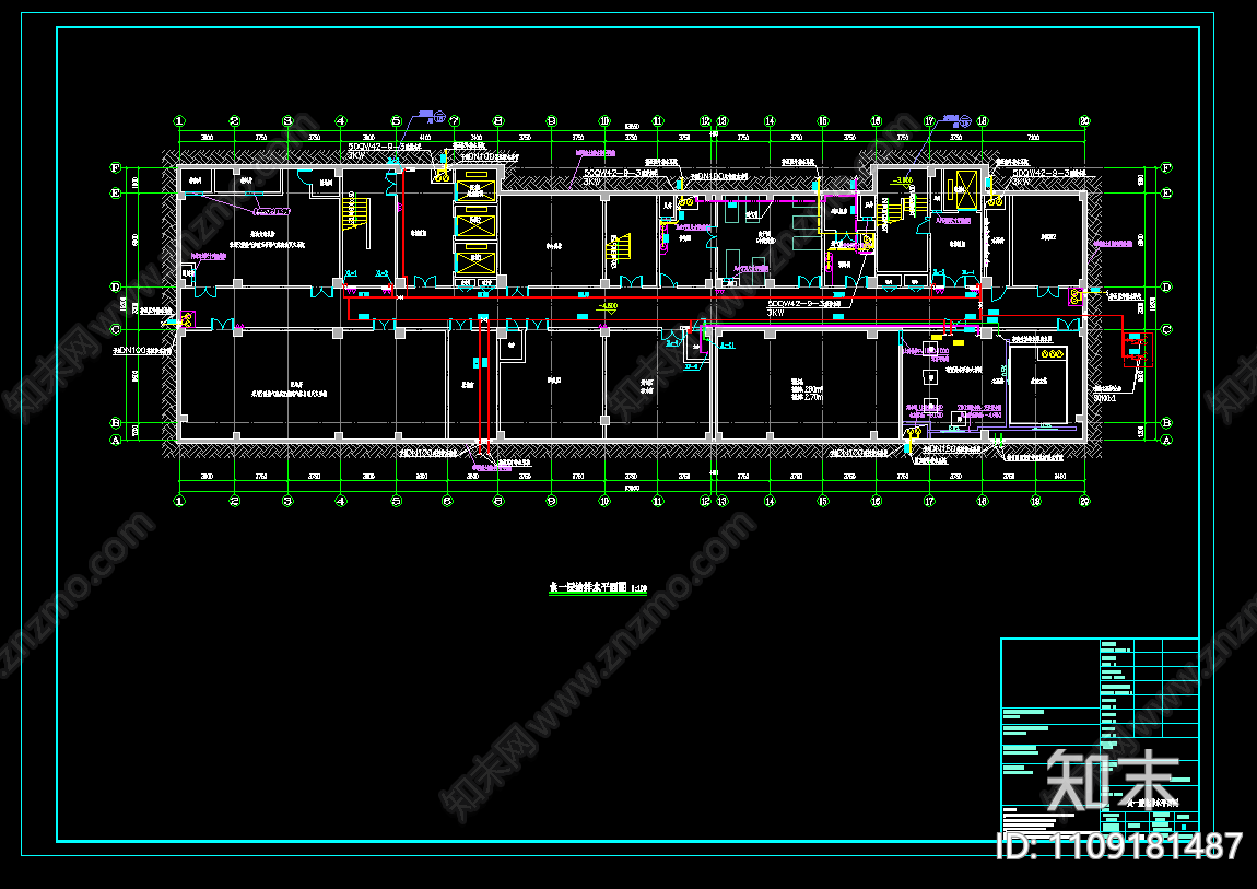 医院住院部水施cad施工图下载【ID:1109181487】