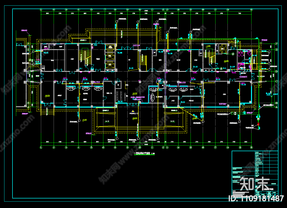 医院住院部水施cad施工图下载【ID:1109181487】