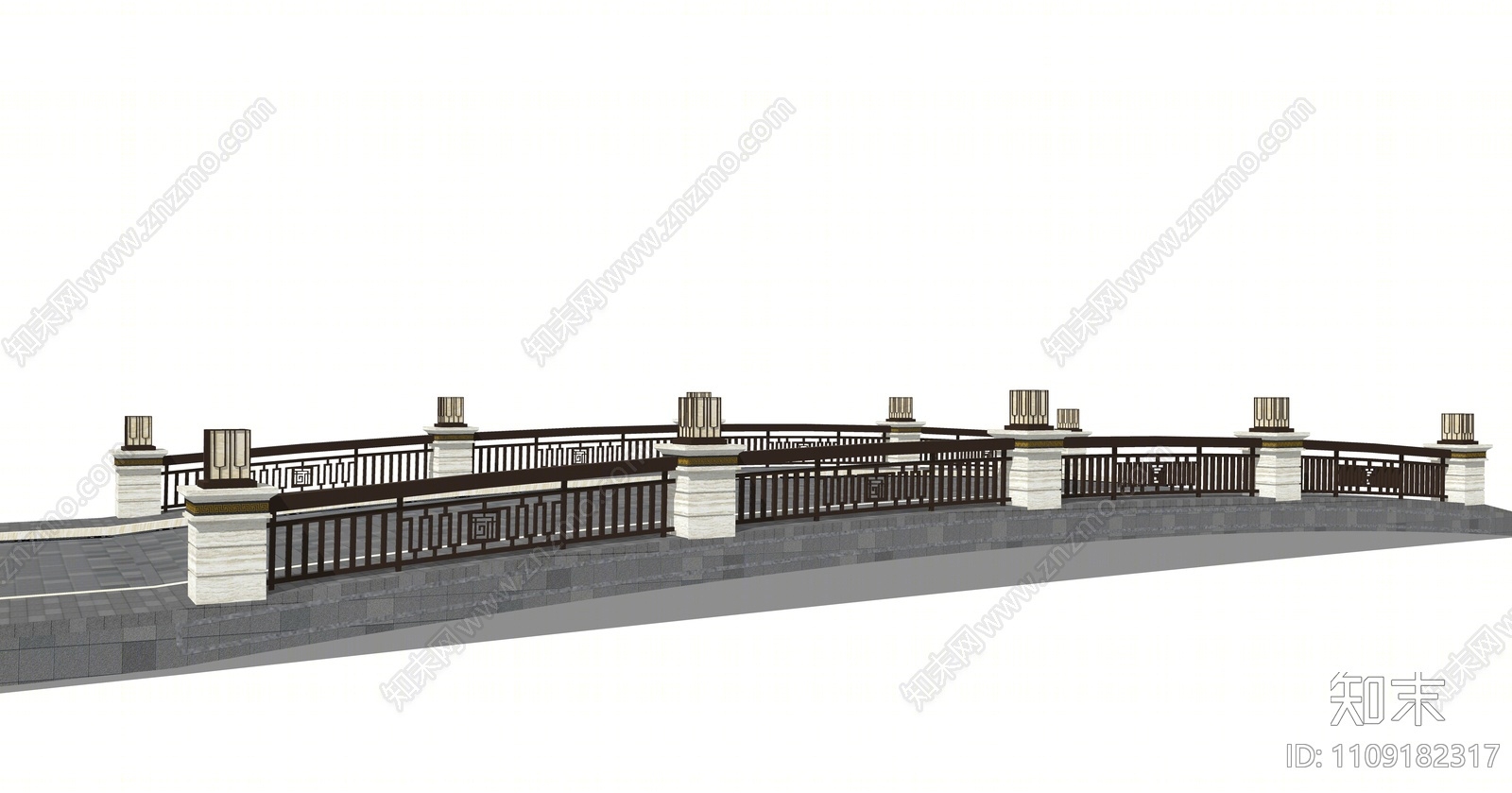 新中式景观桥SU模型下载【ID:1109182317】