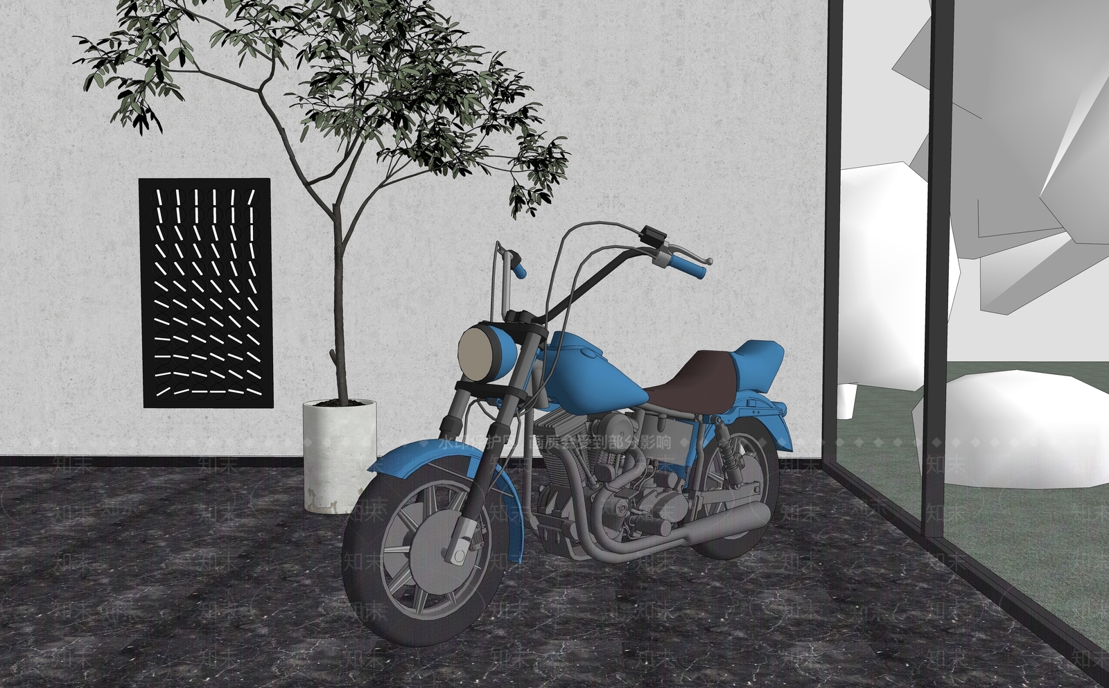 现代摩托车SU模型下载【ID:1109189030】