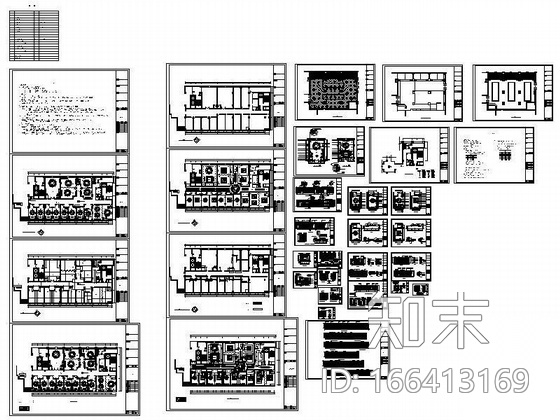 某餐厅装饰装修图cad施工图下载【ID:166413169】