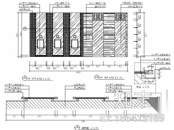 某餐厅装饰装修图cad施工图下载【ID:166413169】