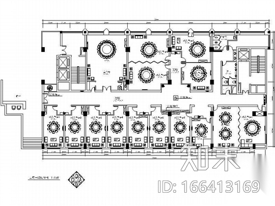 某餐厅装饰装修图cad施工图下载【ID:166413169】