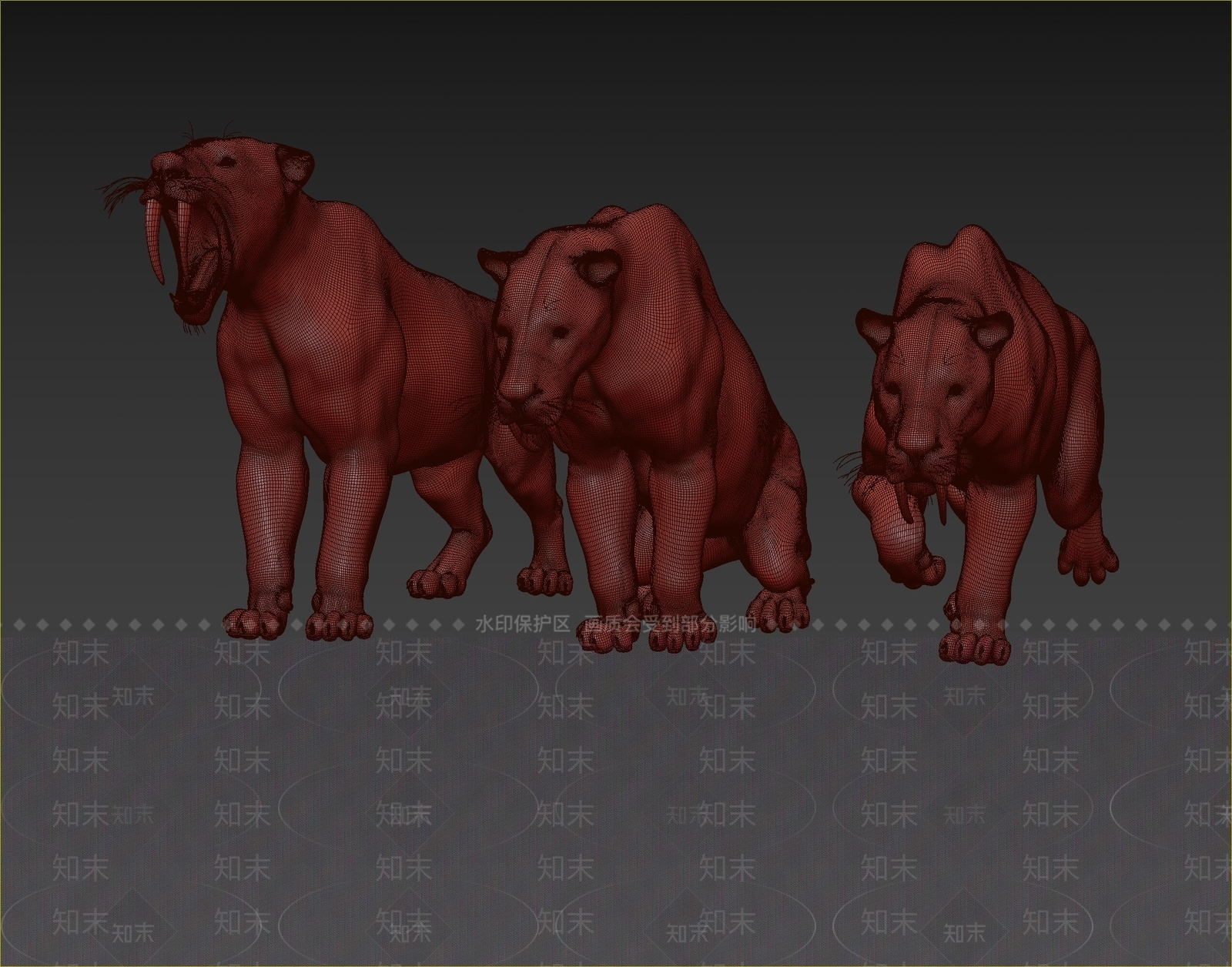 现代剑齿虎3D模型下载【ID:1109195409】