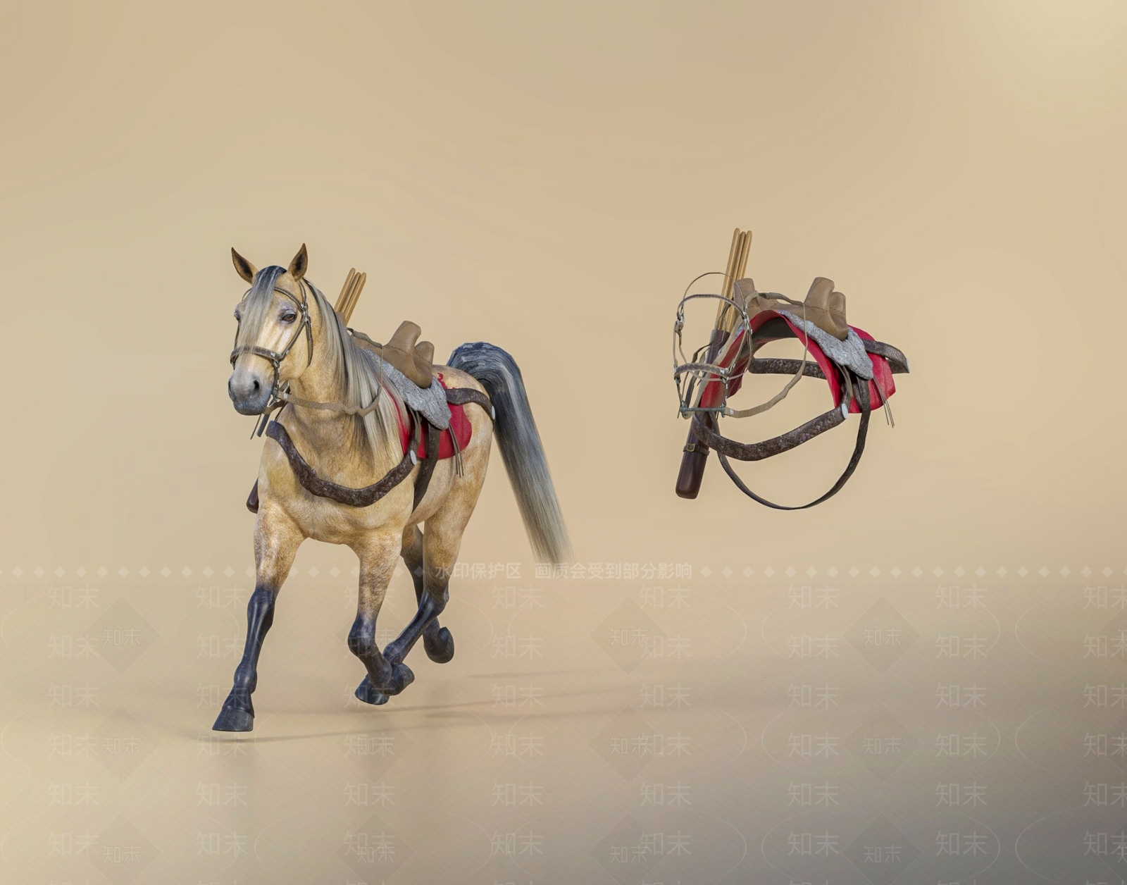 现代战马3D模型下载【ID:1109195823】