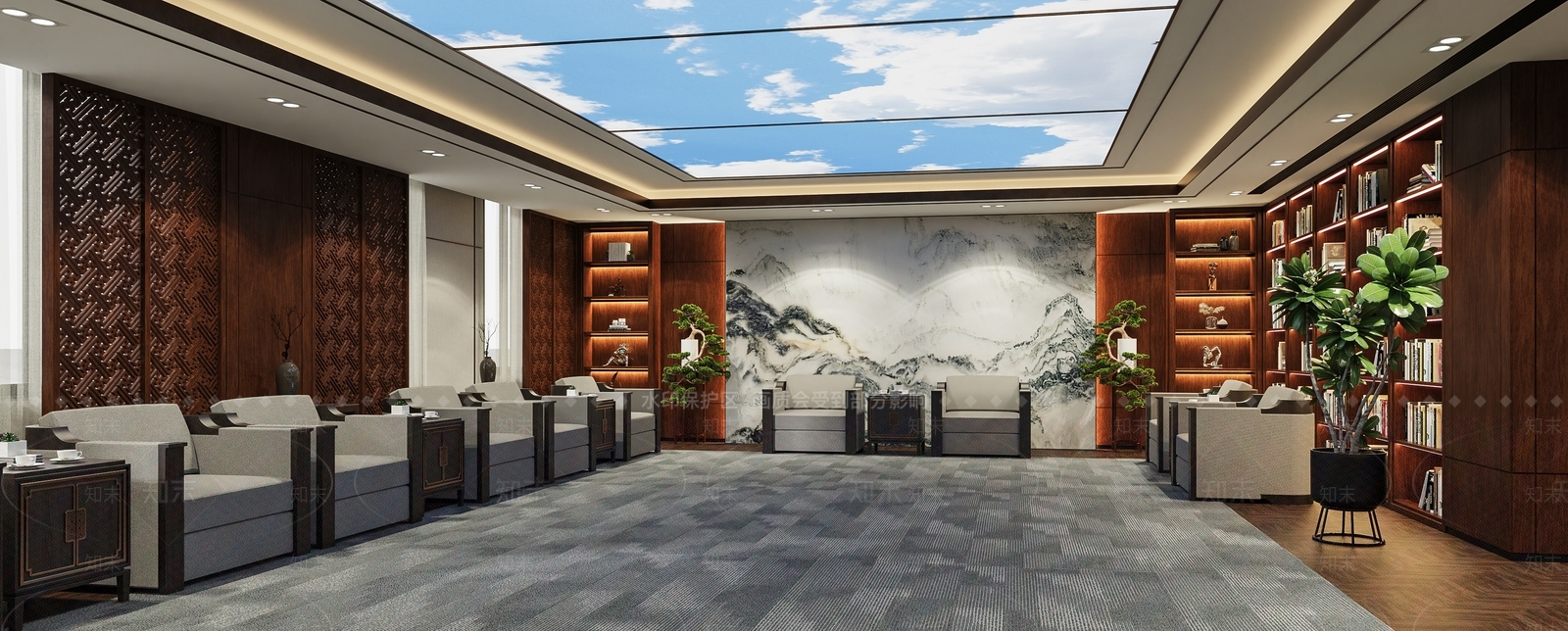 新中式会客厅SU模型下载【ID:1109196502】