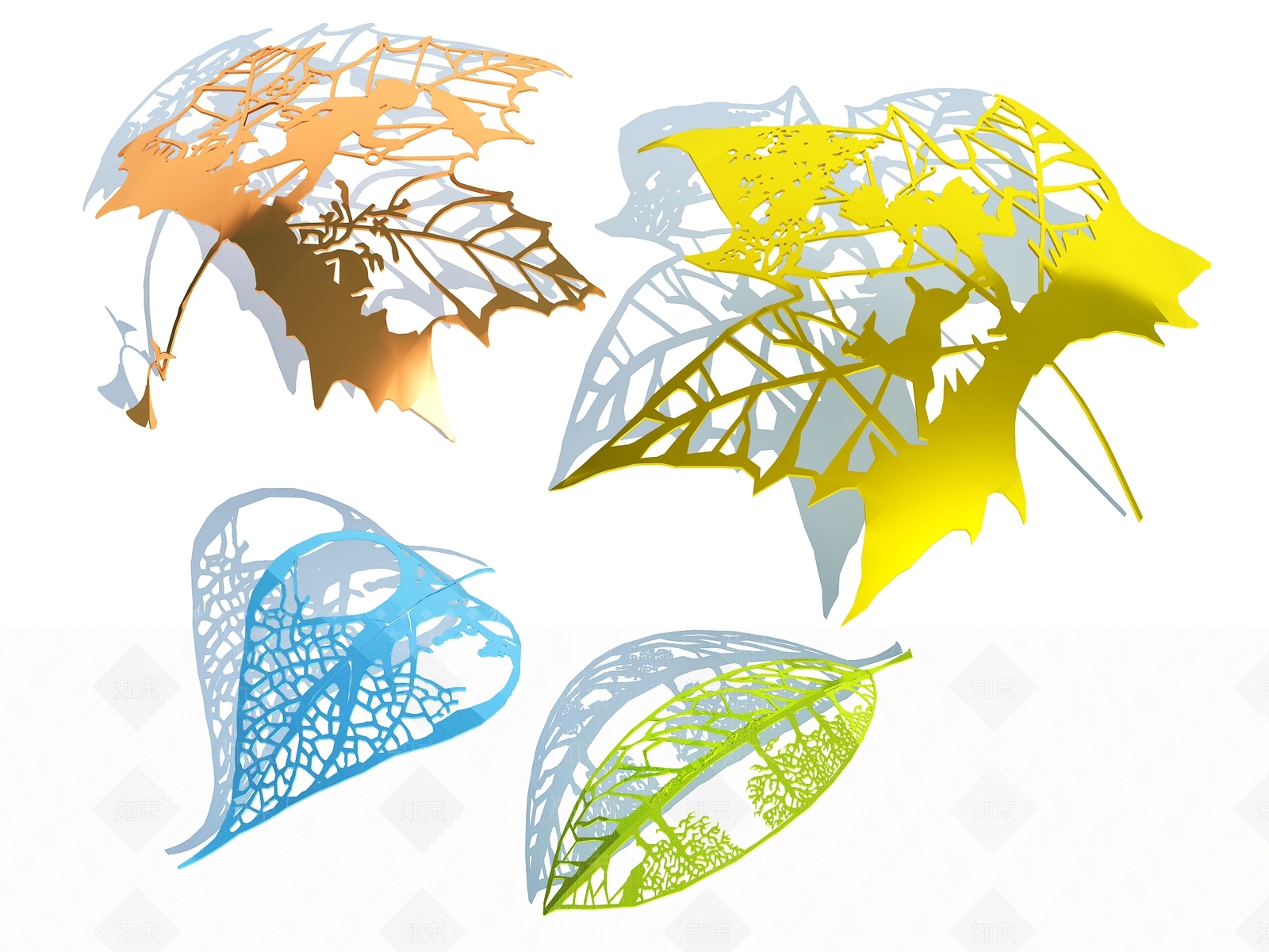 现代枫叶造型城市雕塑3D模型下载【ID:1109197261】