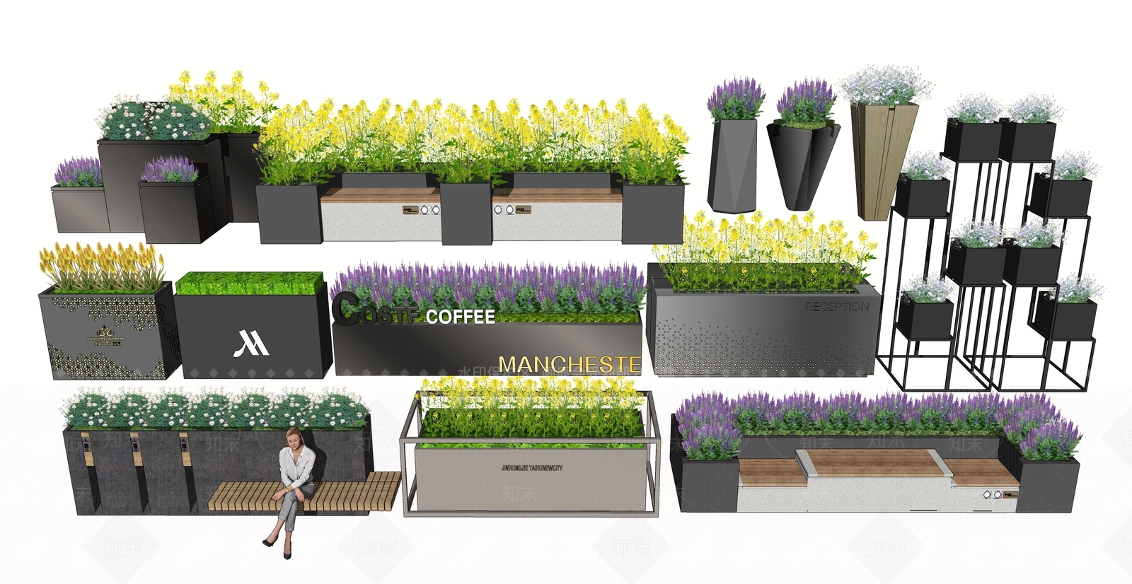 现代户外移动花箱SU模型下载【ID:1109198722】