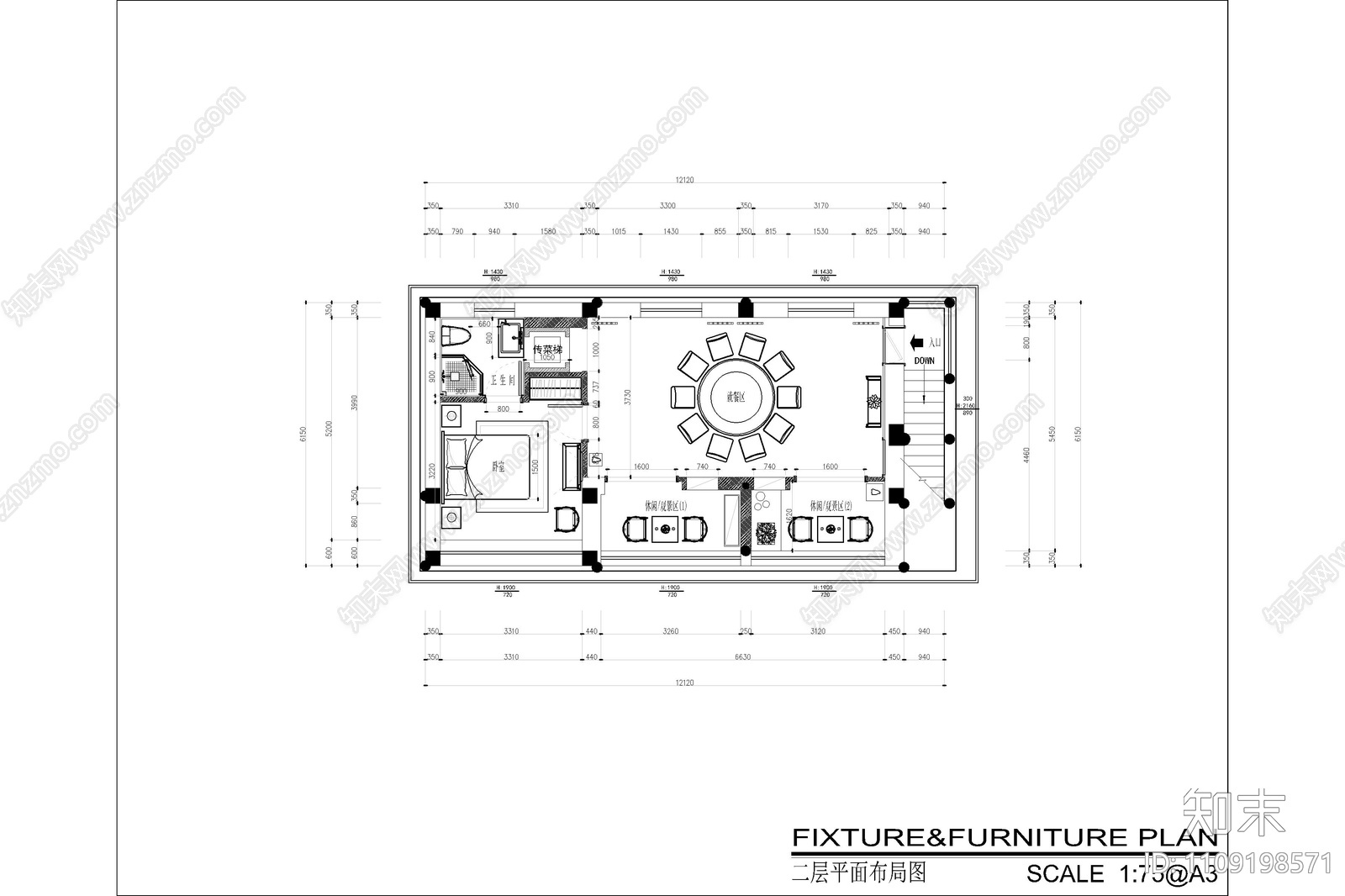 梦回大唐私人会所cad施工图下载【ID:1109198571】