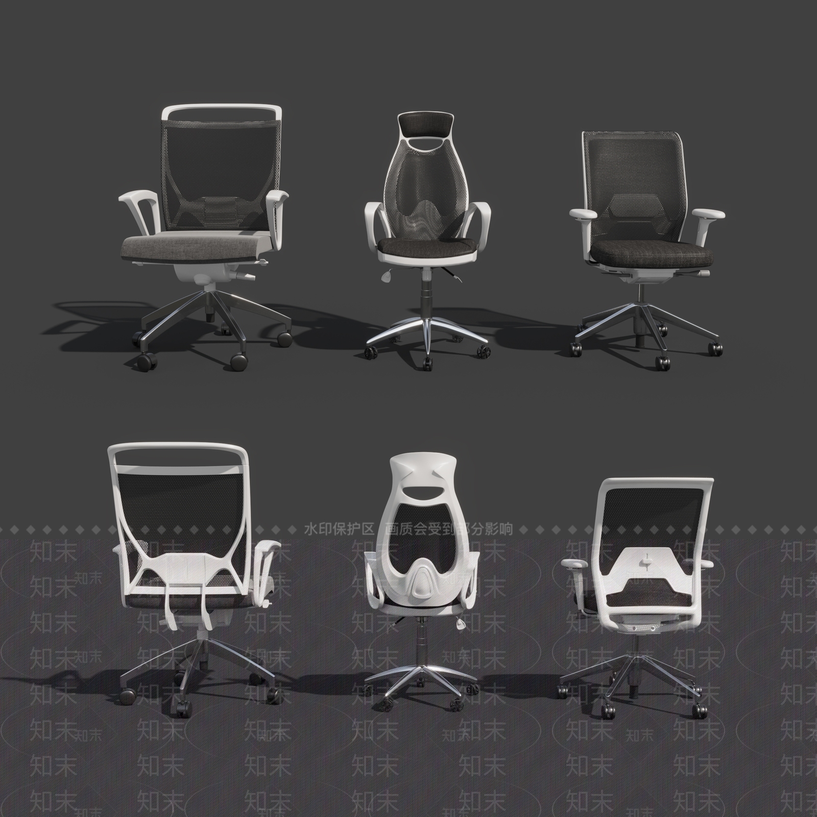 现代办公椅3D模型下载【ID:1109202100】
