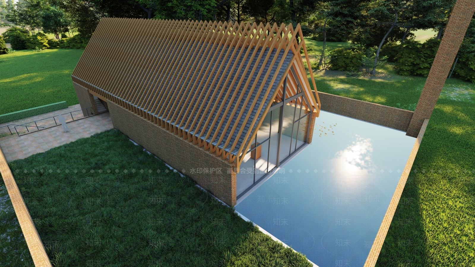 现代教堂建筑SU模型下载【ID:1109204230】
