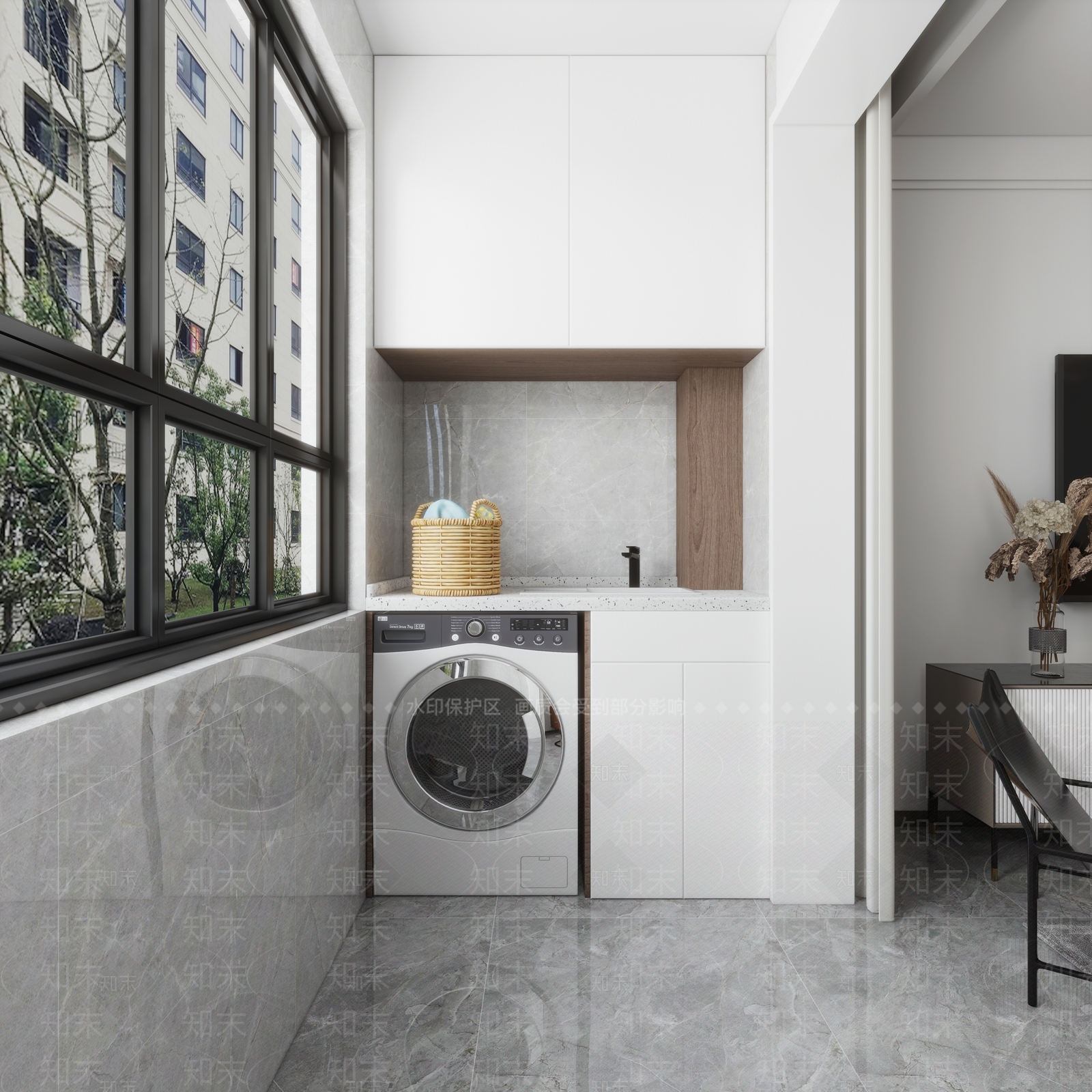 现代家居阳台3D模型下载【ID:1109209392】