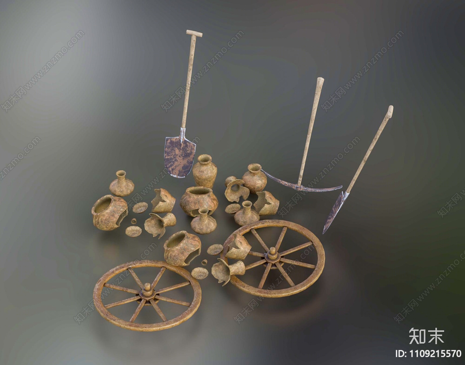 现代古陶器3D模型下载【ID:1109215570】