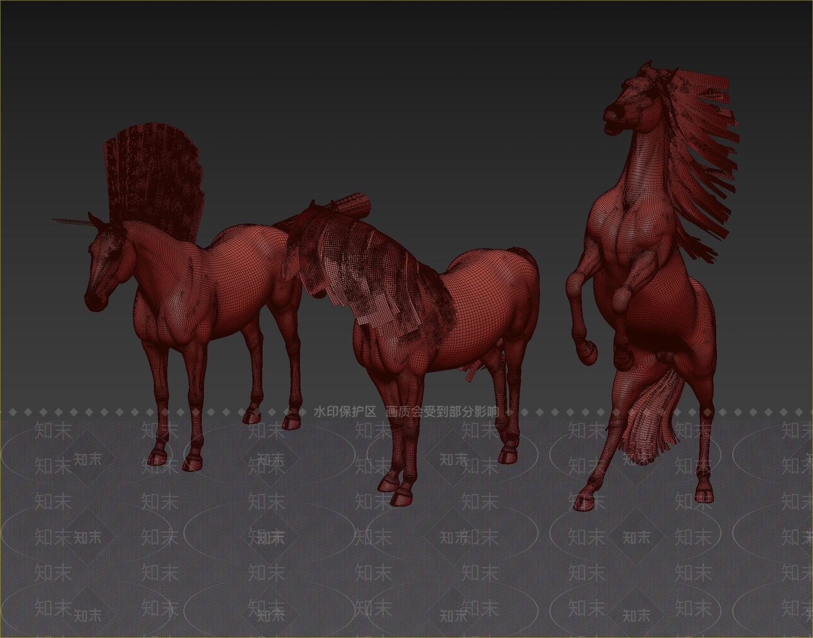 现代马3D模型下载【ID:1109215815】