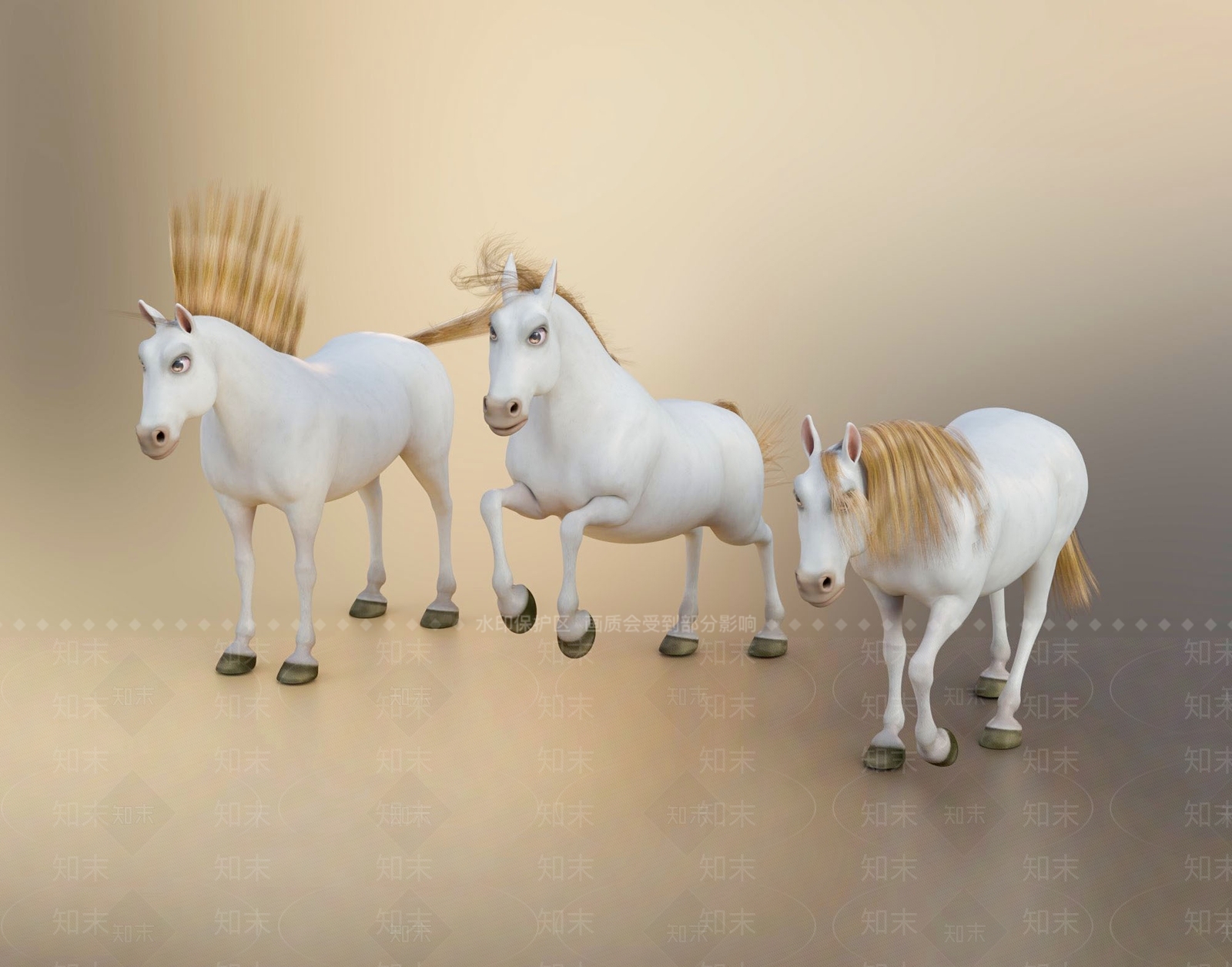 现代卡通马3D模型下载【ID:1109215980】