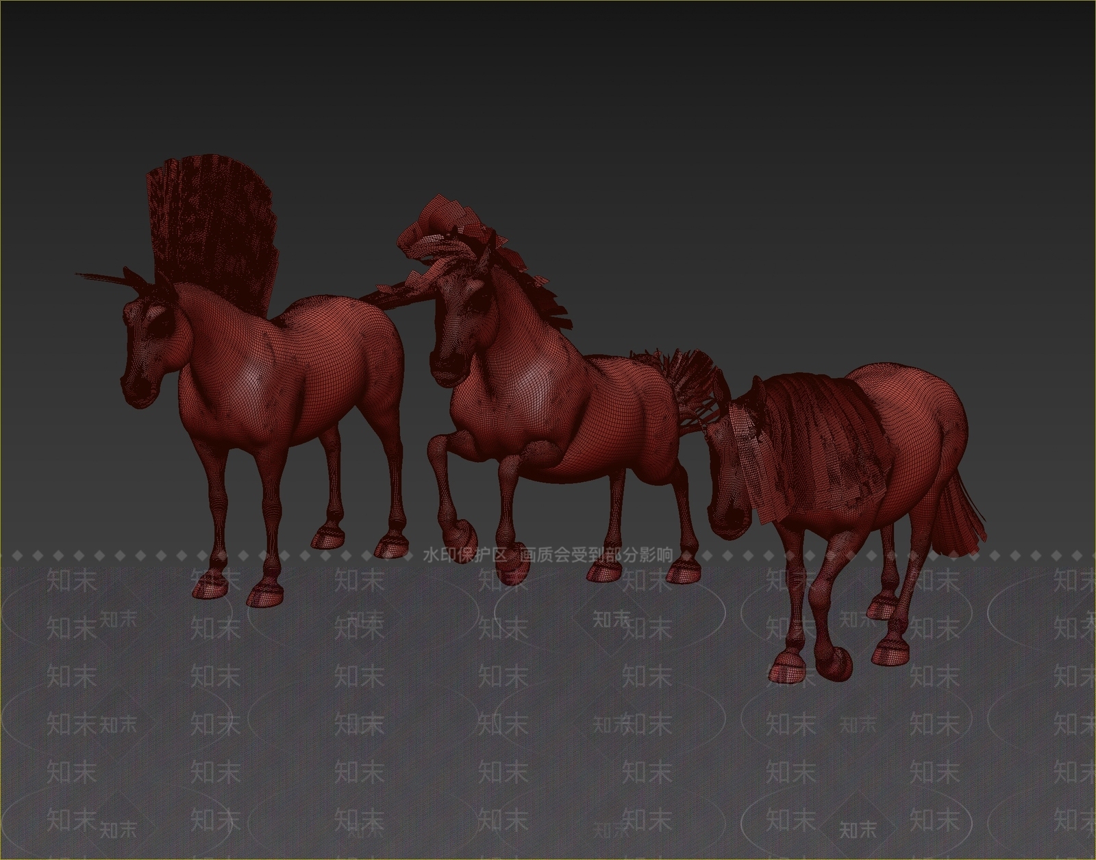 现代卡通马3D模型下载【ID:1109215980】