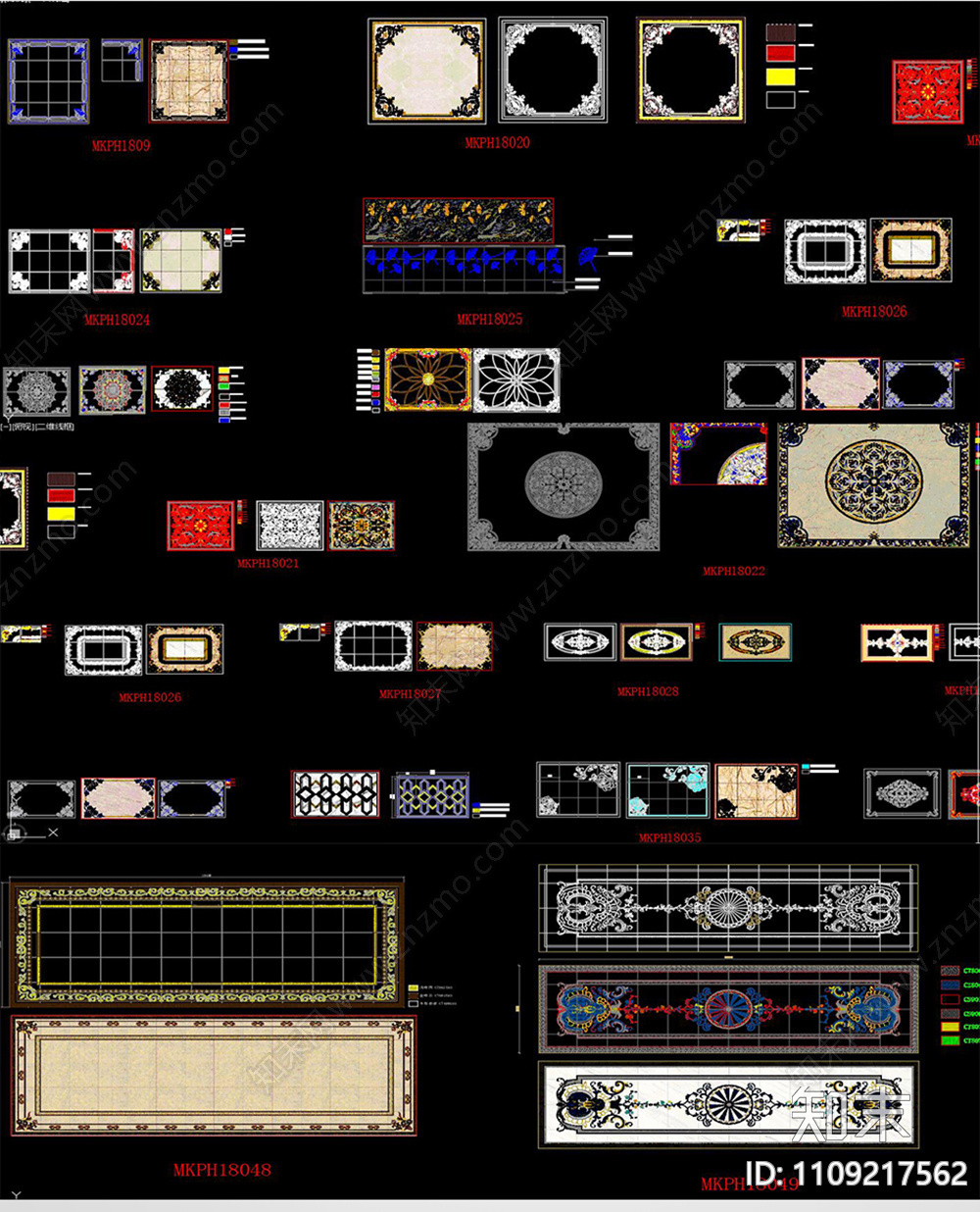 室内水刀拼花CAD施工图下载【ID:1109217562】