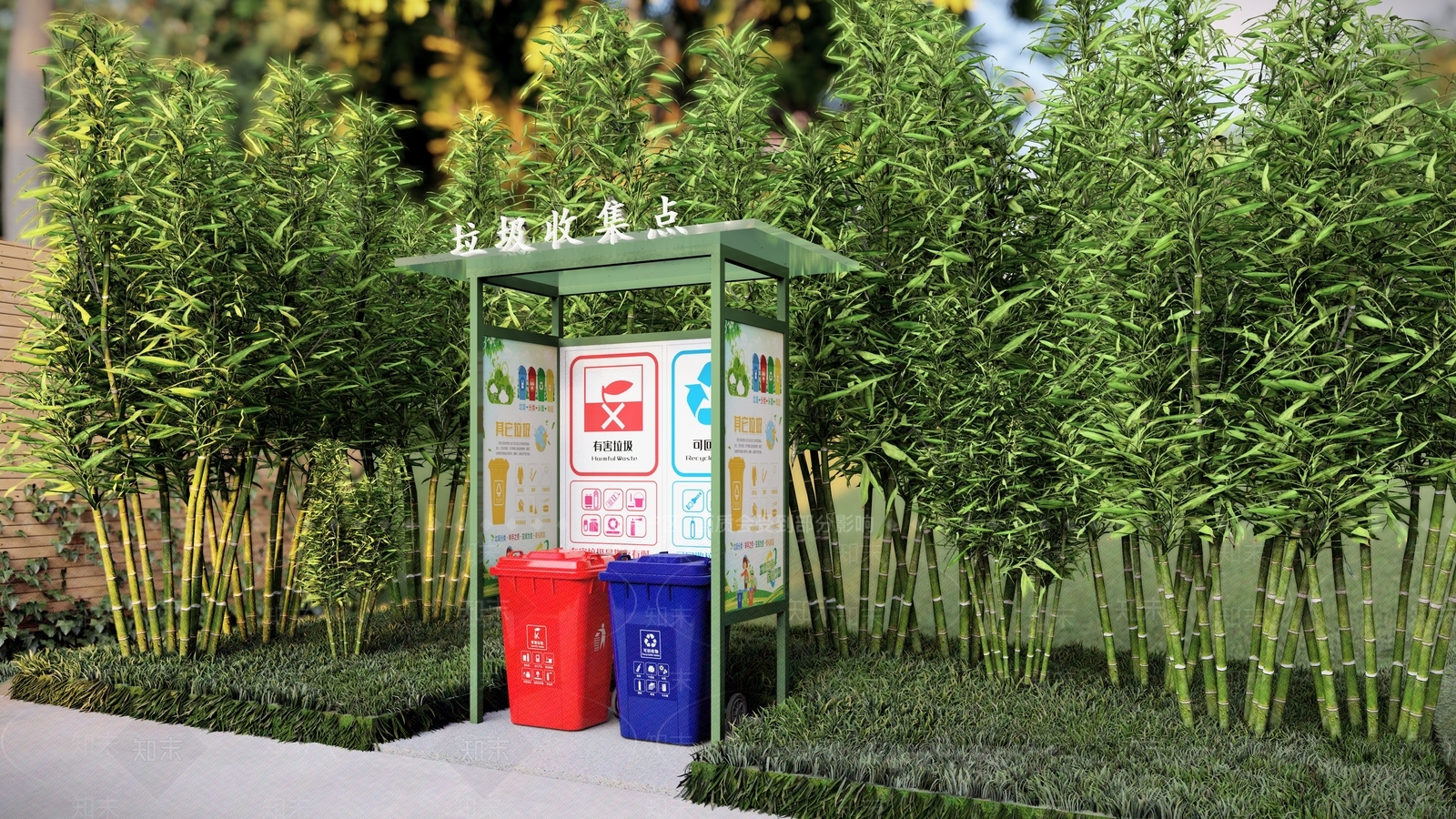 现代垃圾桶SU模型下载【ID:1109536201】