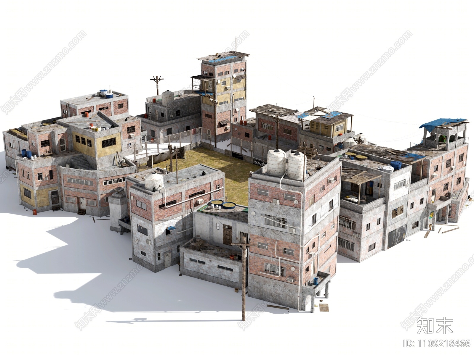 现代贫民窟住宅3D模型下载【ID:1109218466】