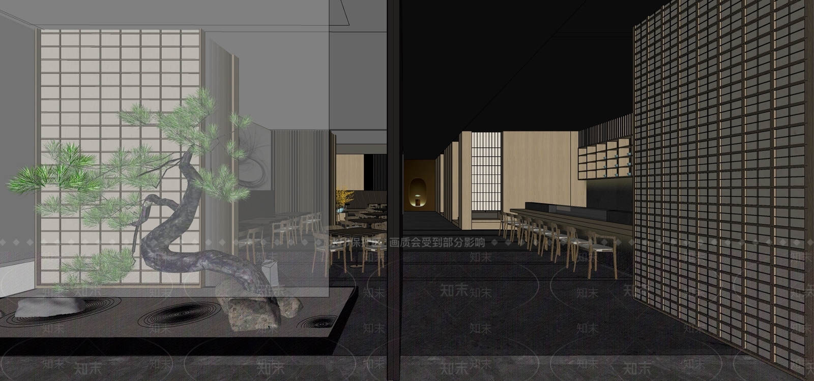 日式日料店SU模型下载【ID:1109219825】