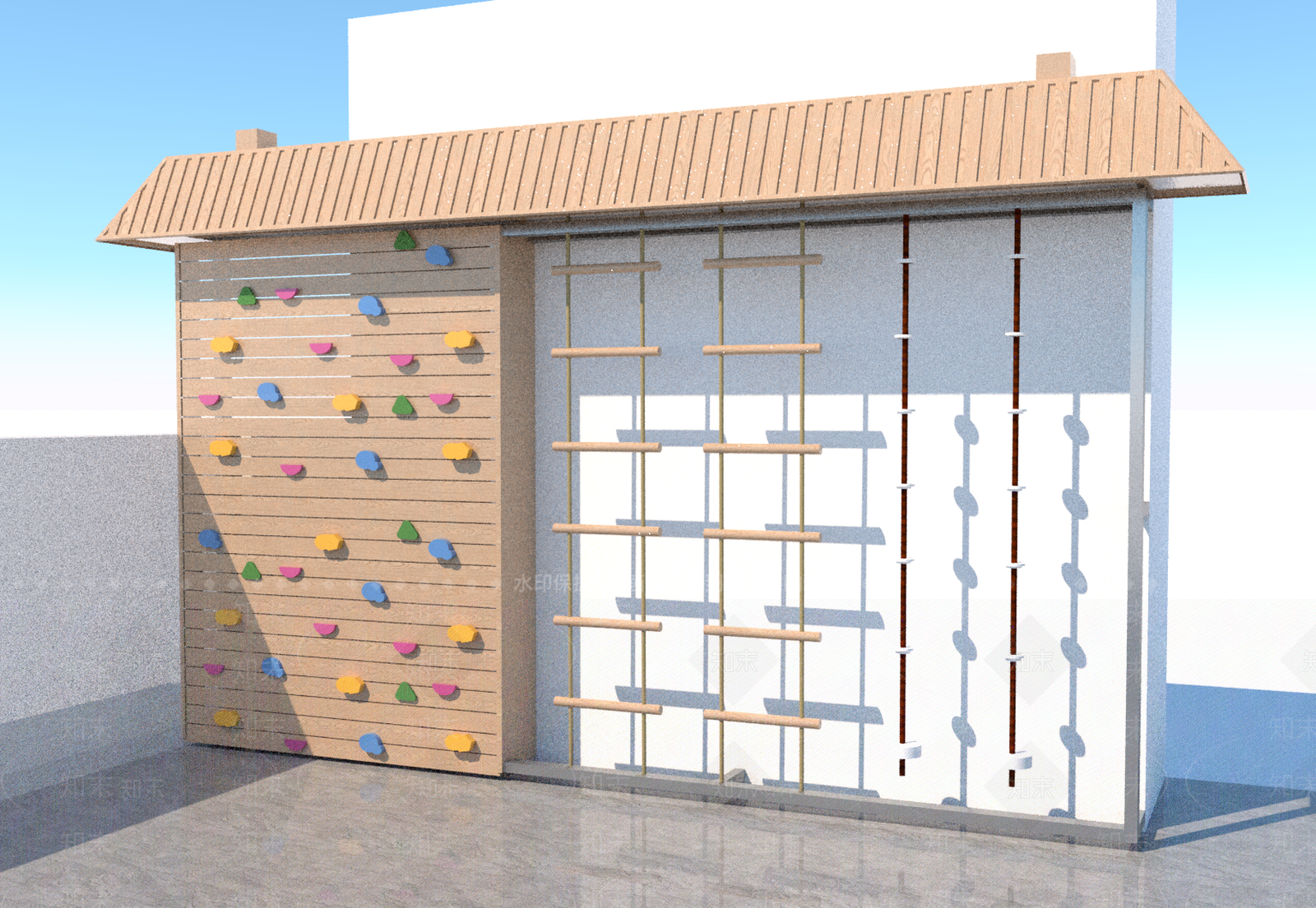 现代儿童攀爬墙SU模型下载【ID:1109221735】