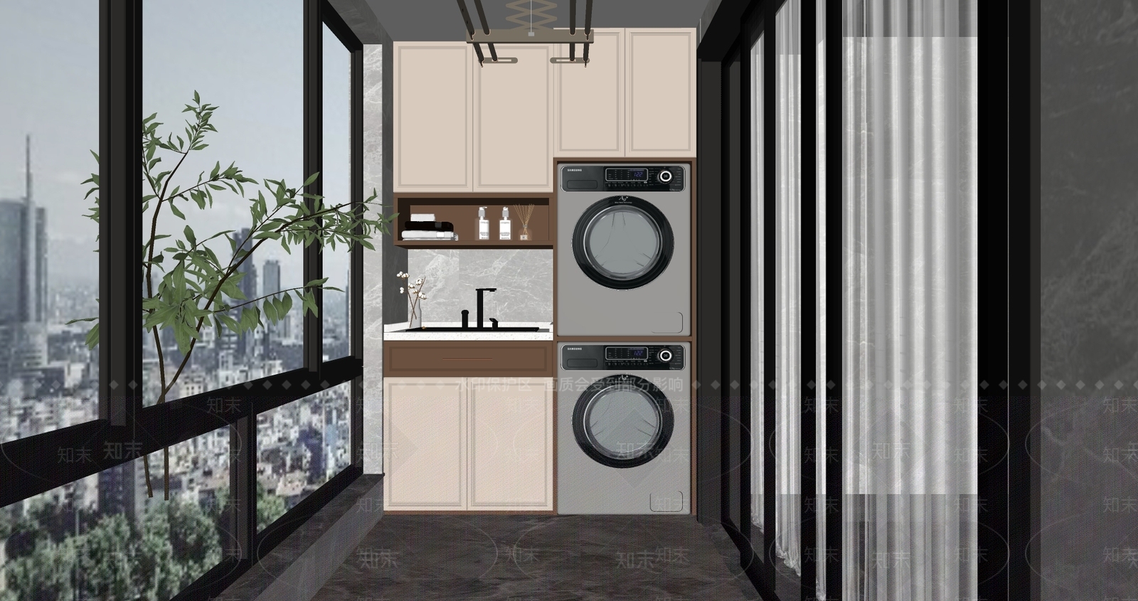 现代家居阳台SU模型下载【ID:1109225921】
