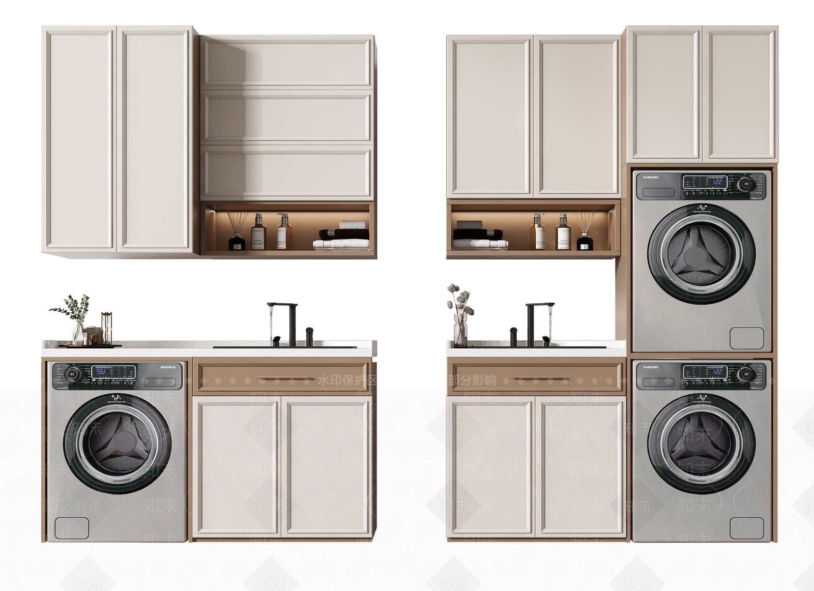 现代阳台洗衣柜SU模型下载【ID:1109225818】