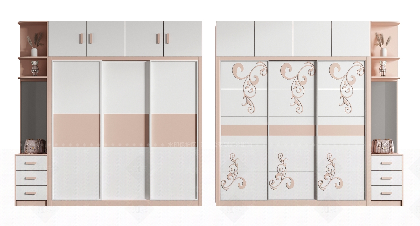 现代推拉门衣柜SU模型下载【ID:1109225555】