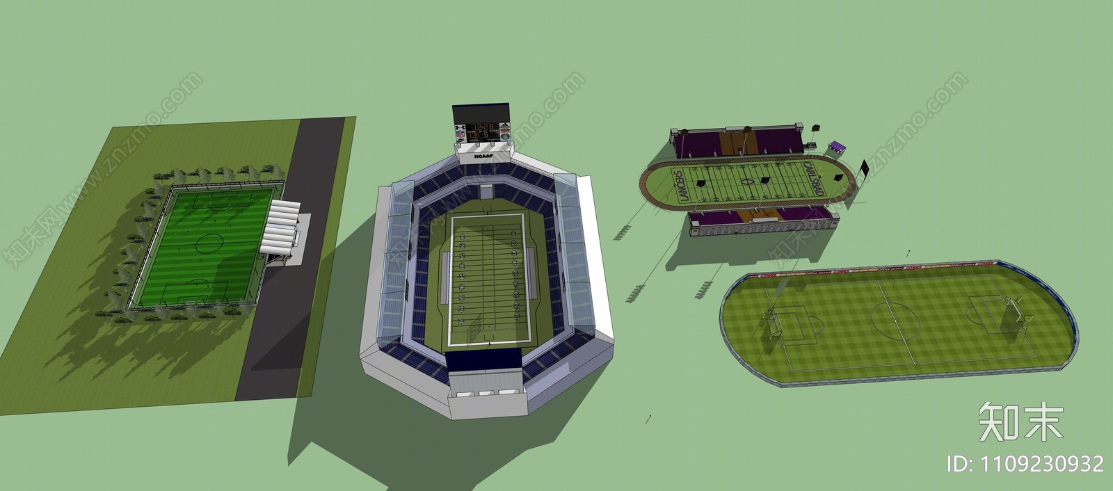 现代足球场SU模型下载【ID:1109230932】