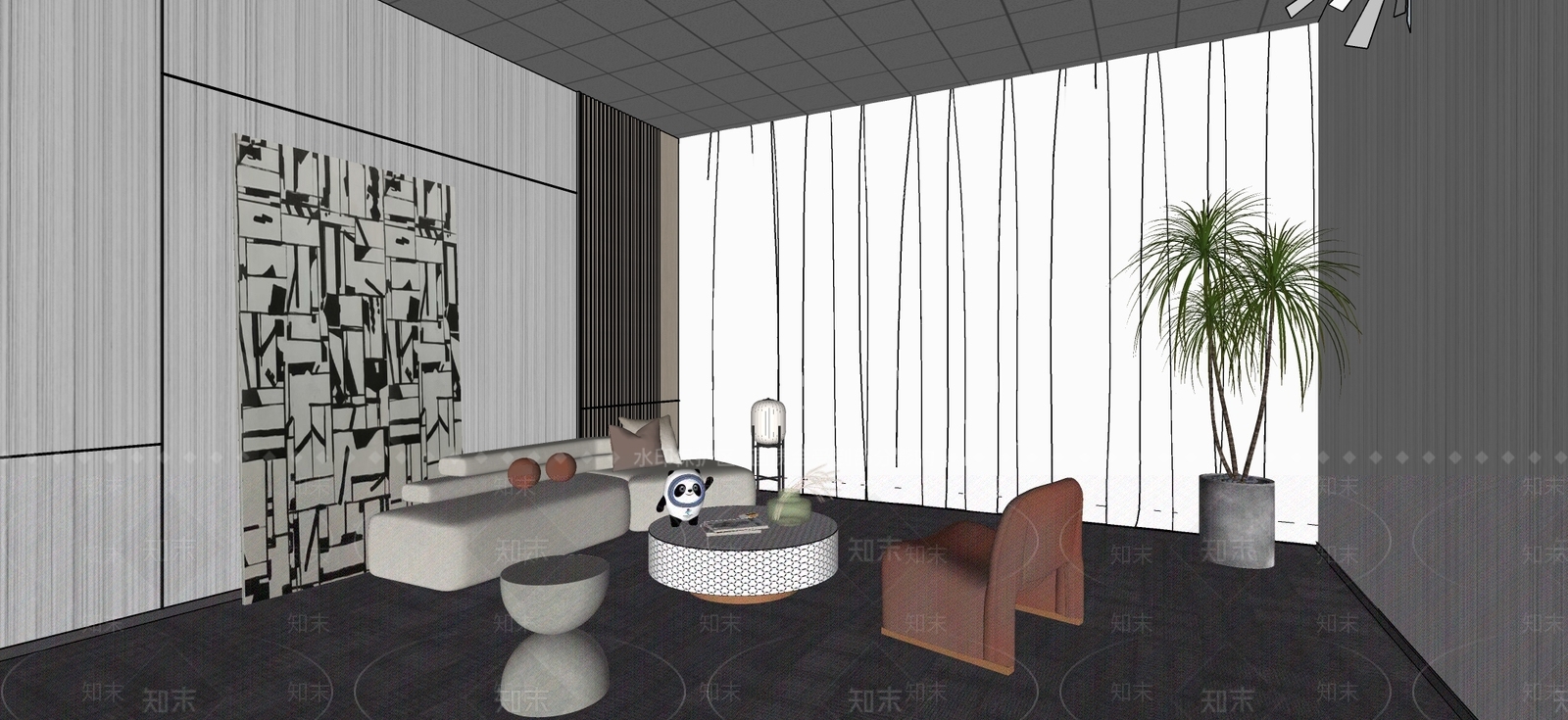 现代休闲区SU模型下载【ID:1109239496】