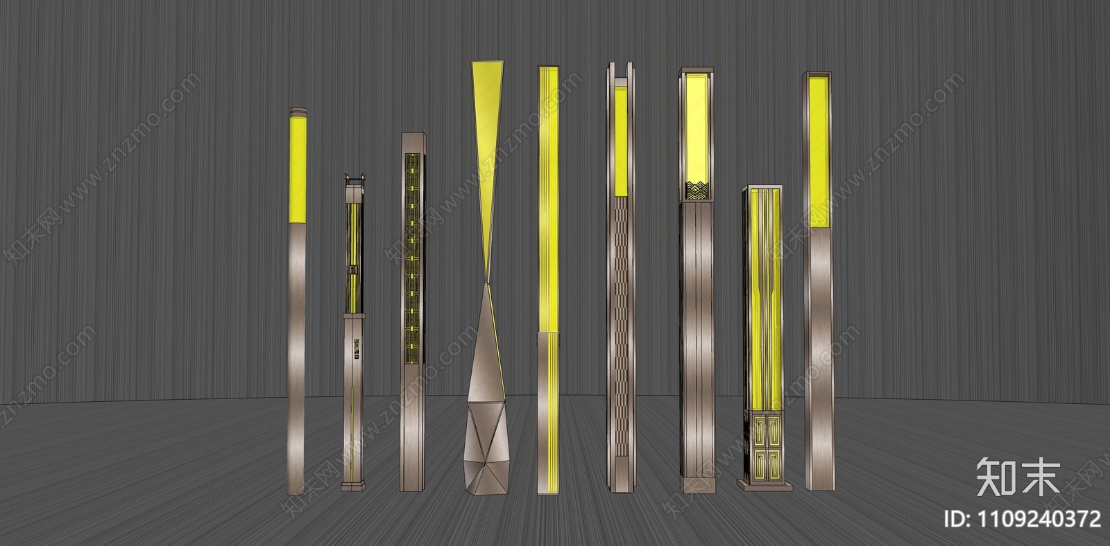 现代景观灯SU模型下载【ID:1109240372】