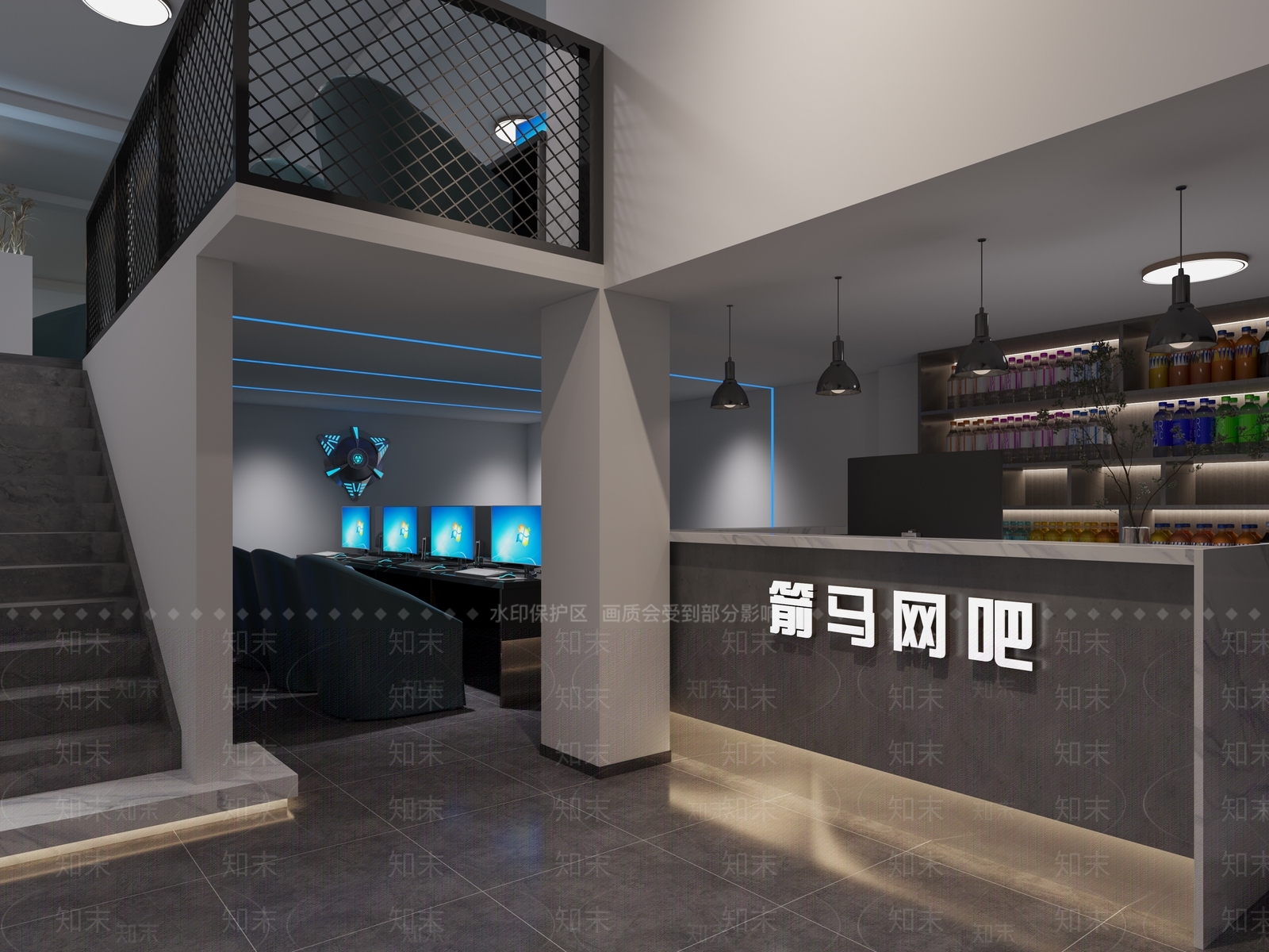 现代网吧网咖3D模型下载【ID:1109248564】
