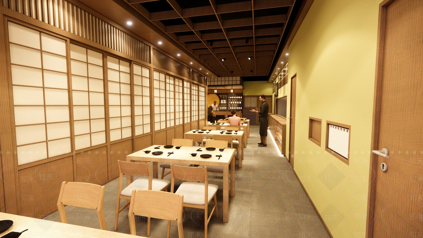 日式日料店SU模型下载【ID:1109405483】