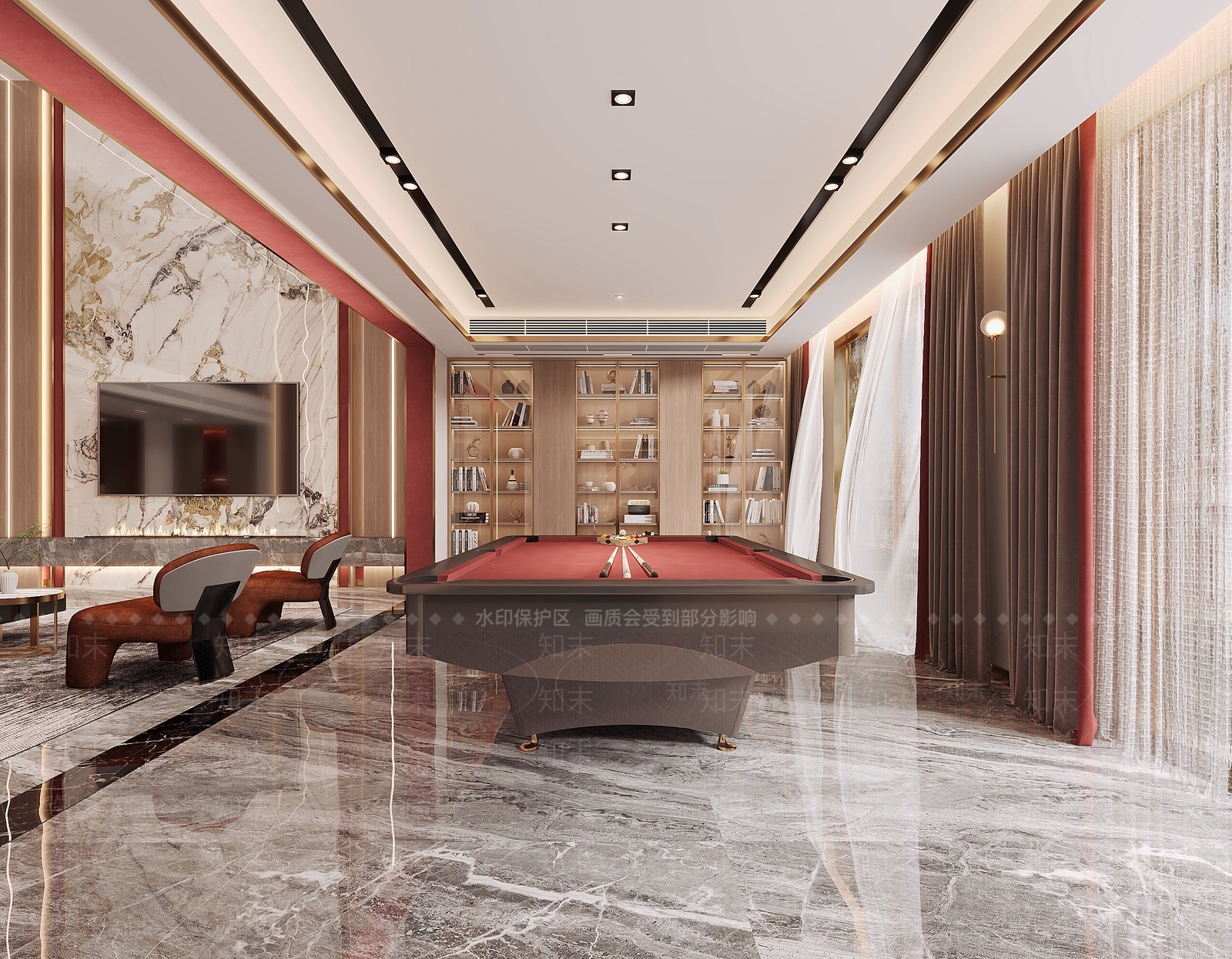 现代台球室3D模型下载【ID:1109254287】