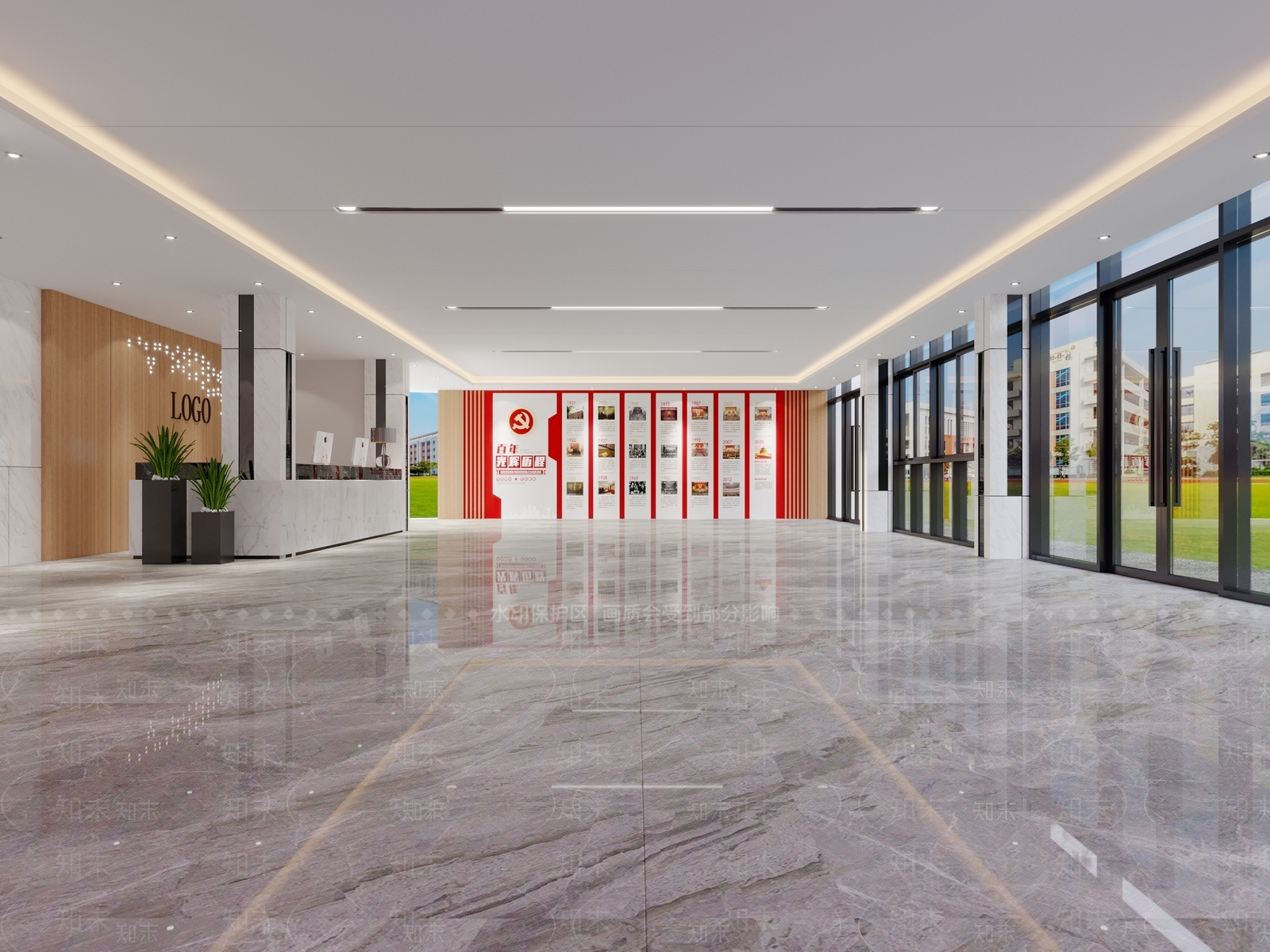 现代党建活动中心3D模型下载【ID:1109256605】