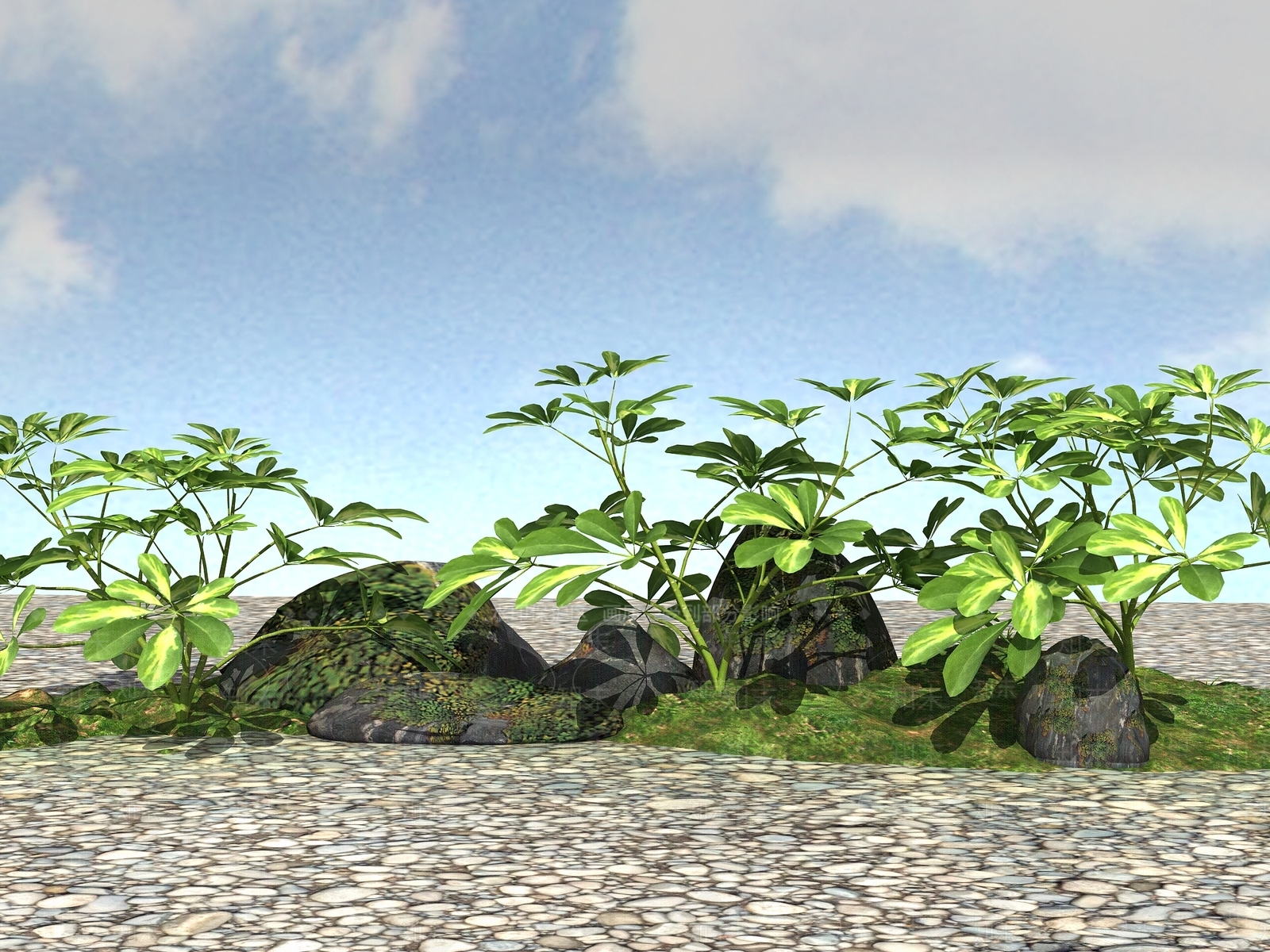 新中式景观植物3D模型下载【ID:1109263470】