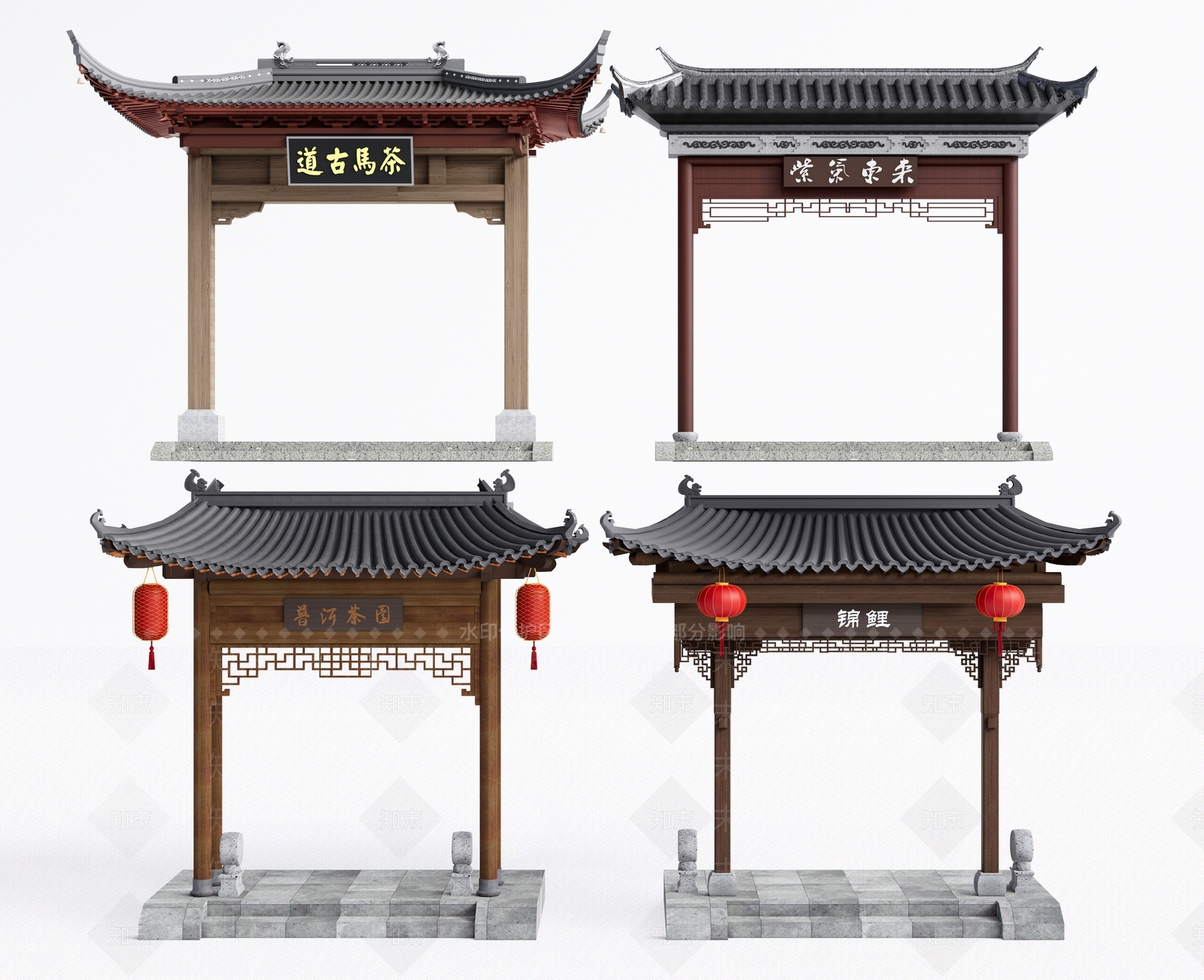 中式牌坊牌楼SU模型下载【ID:1109269030】